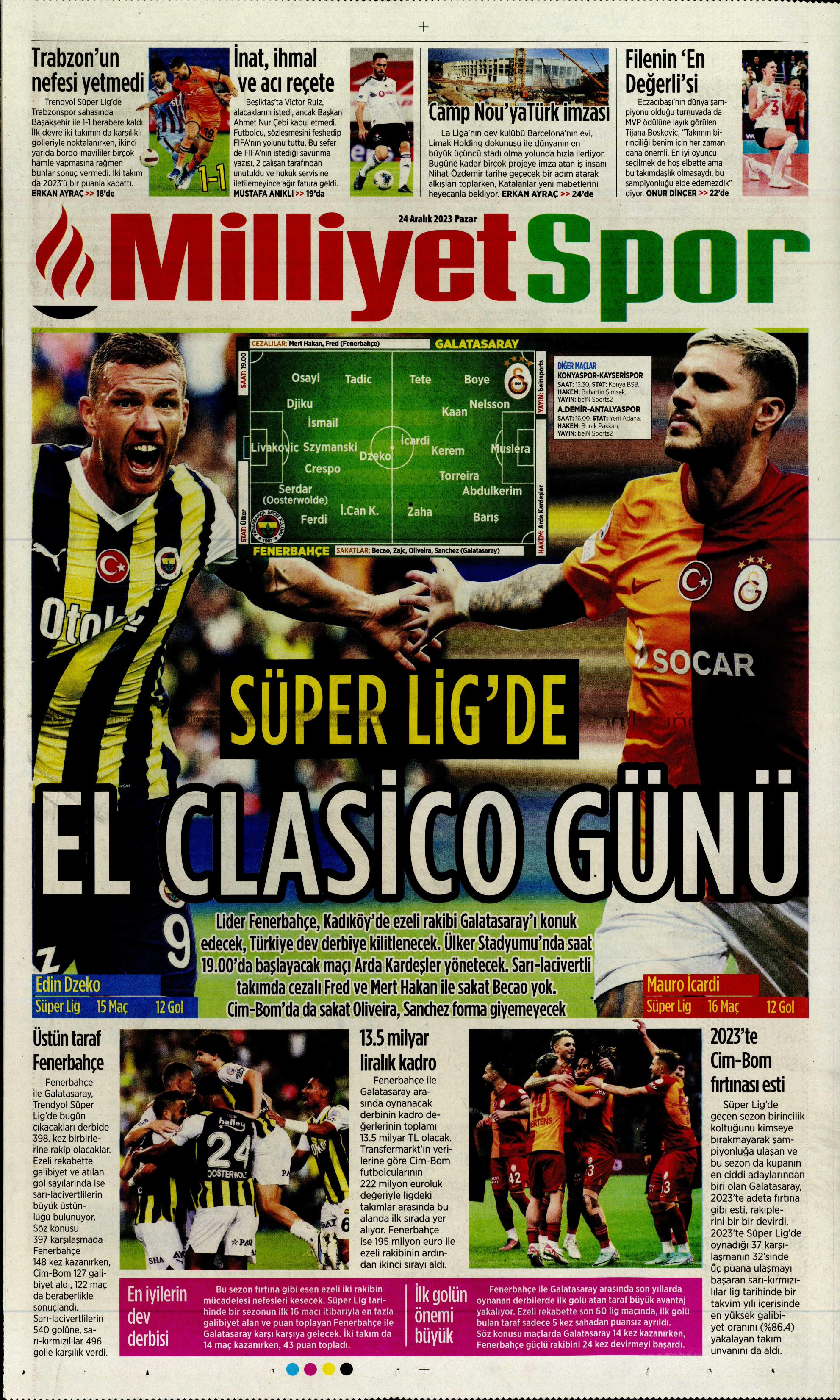 "Flick takımı görünce vazgeçti" | Sporun manşetleri (24 Aralık 2023)  - 21. Foto