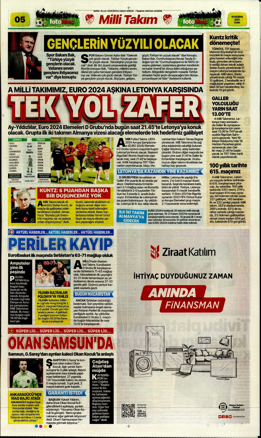 "Dzeko çok yakın" Sporun manşetleri (16 Haziran 2023)  - 13. Foto