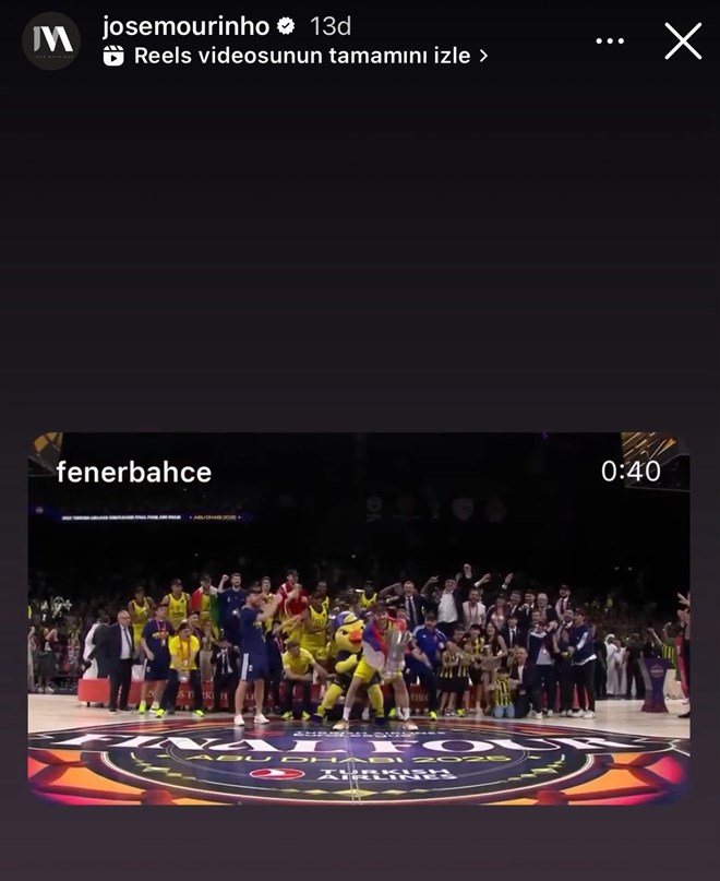 Fenerbahçe Beko'nun tarihi zaferi sonrası gece yarısı Mourinho'dan tek cümlelik paylaşım  - 5. Foto
