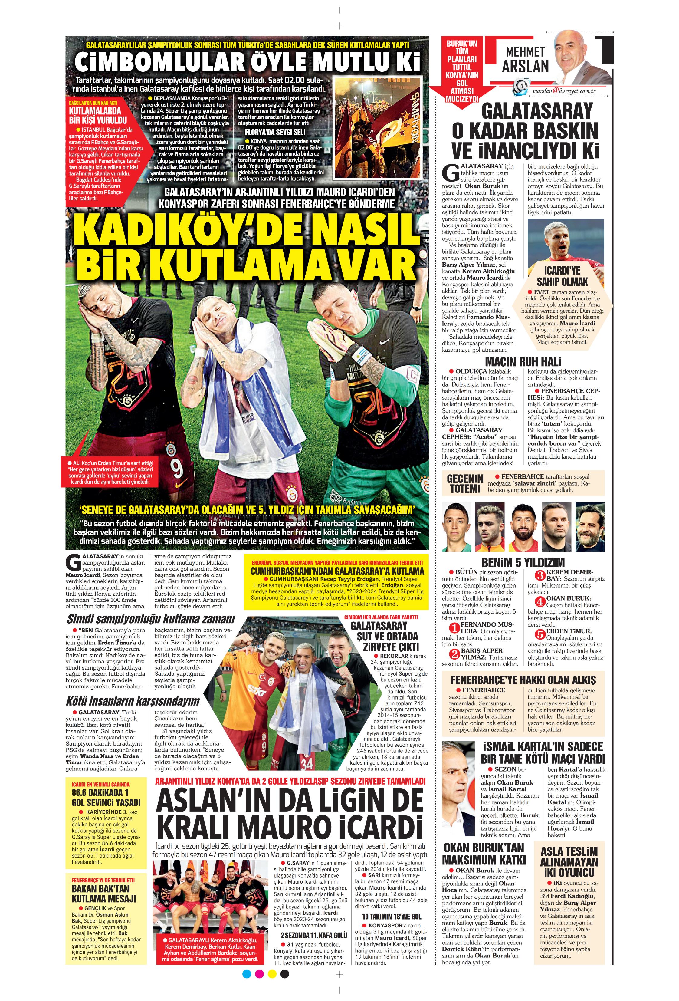 "Mayısların kralı şampiyon Aslan!" | Sporun manşetleri (27 Mayıs 2024)  - 26. Foto