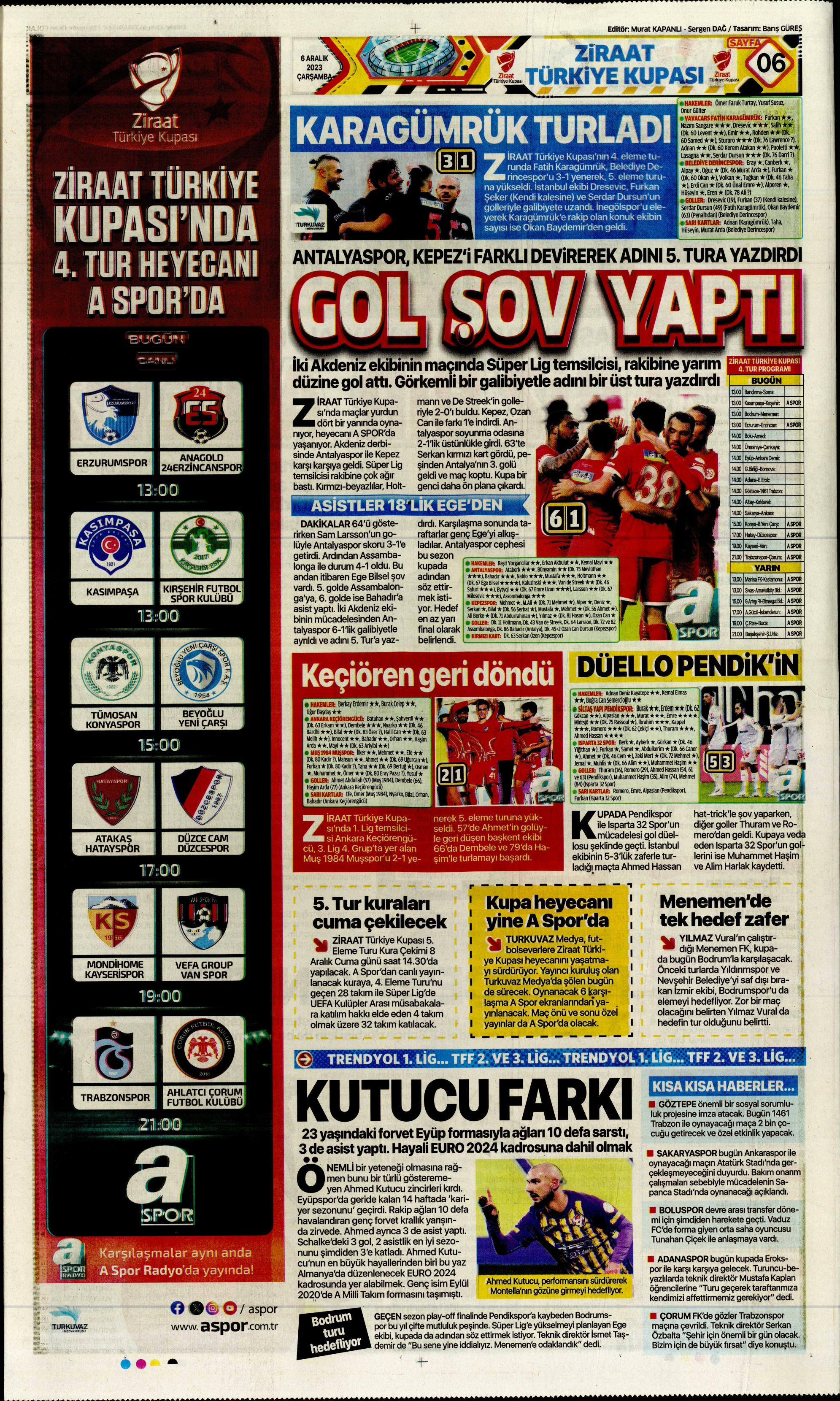 "Aslan'da operasyon başladı" | Sporun manşetleri (6 Aralık 2023)  - 18. Foto