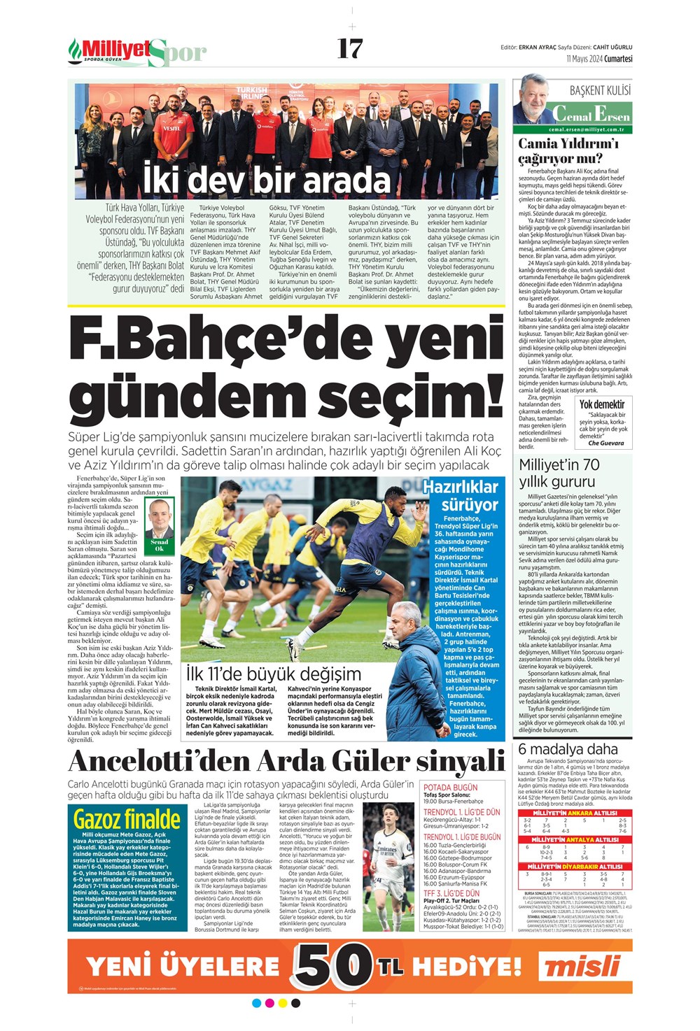 "Fener'de Mourinho sesleri" | Sporun manşetleri (11 Mayıs 2024)  - 23. Foto