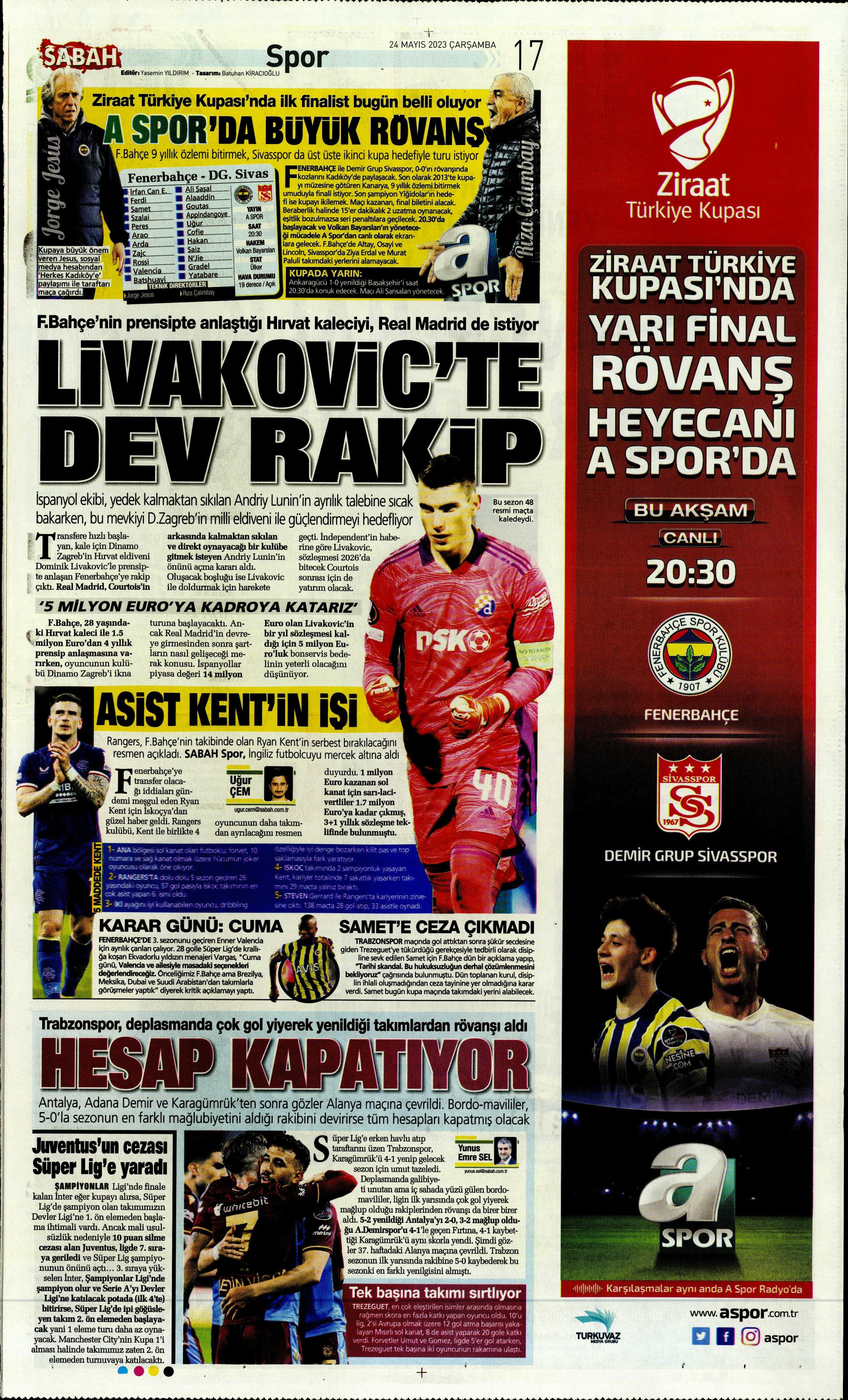 "Aslan'da taarruz başladı" | Sporun Manşetleri  - 24. Foto