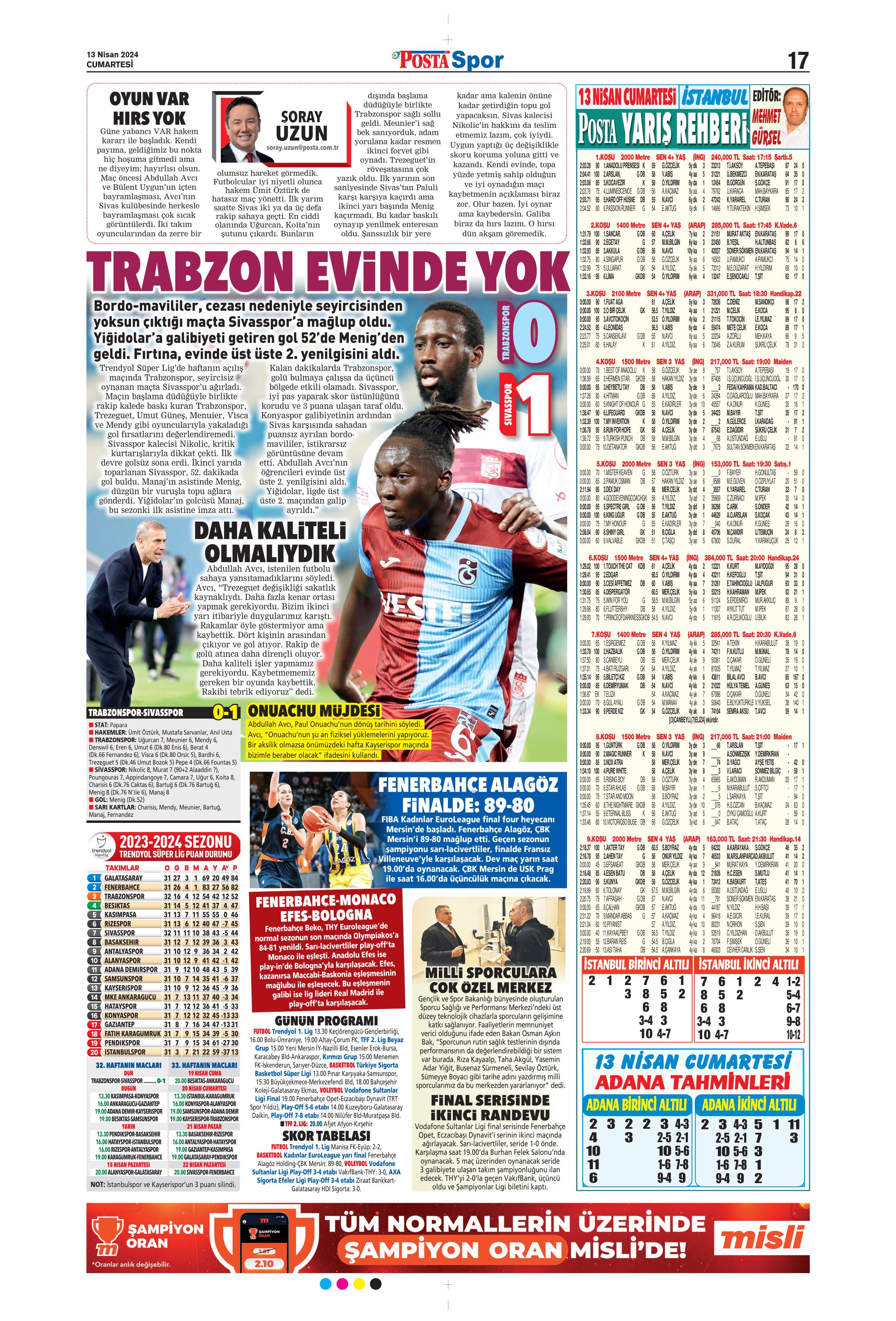 "Cimbom'un çehresi değişecek" | Sporun manşetleri (13 Nisan 2024)  - 24. Foto