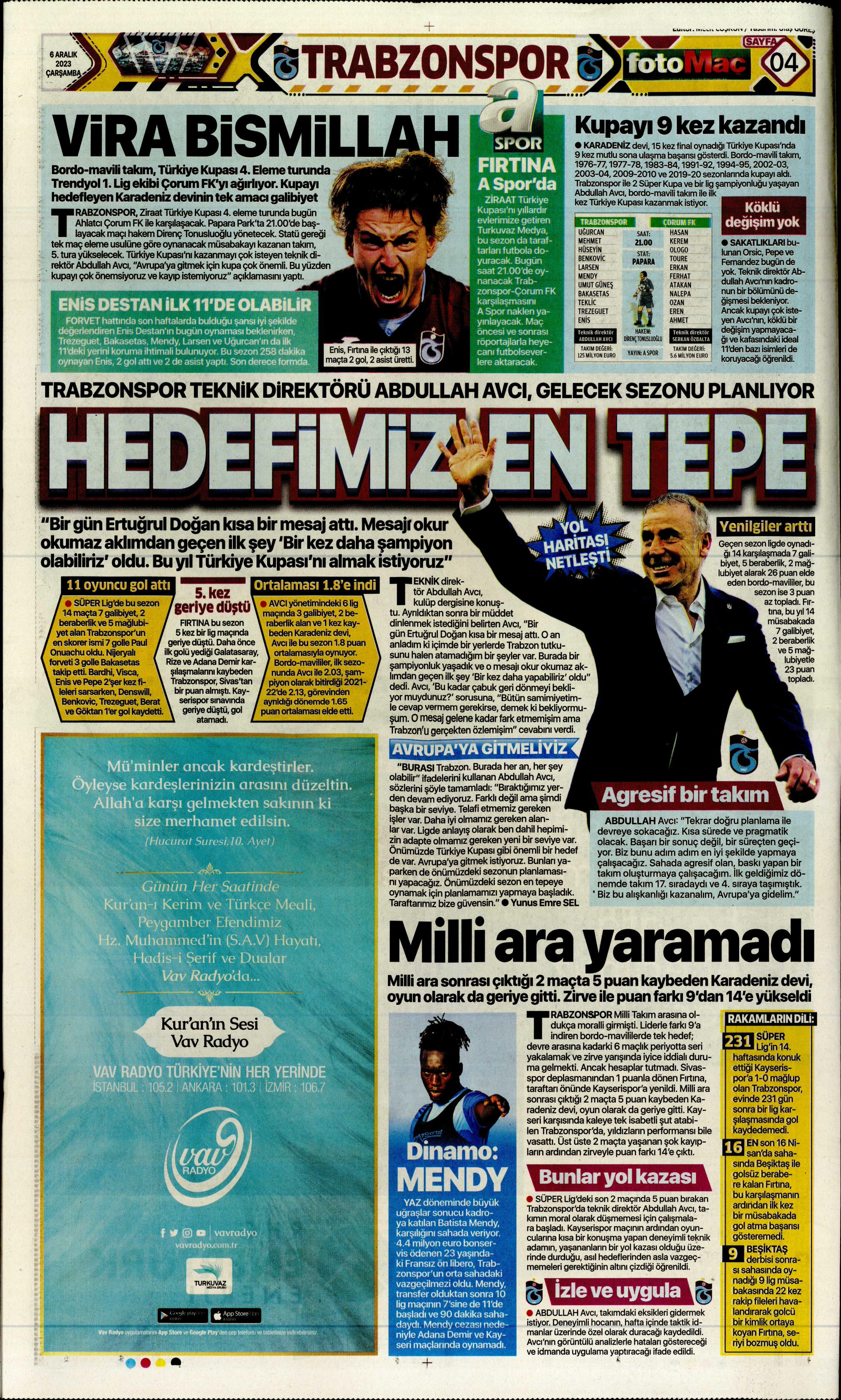 "Aslan'da operasyon başladı" | Sporun manşetleri (6 Aralık 2023)  - 12. Foto