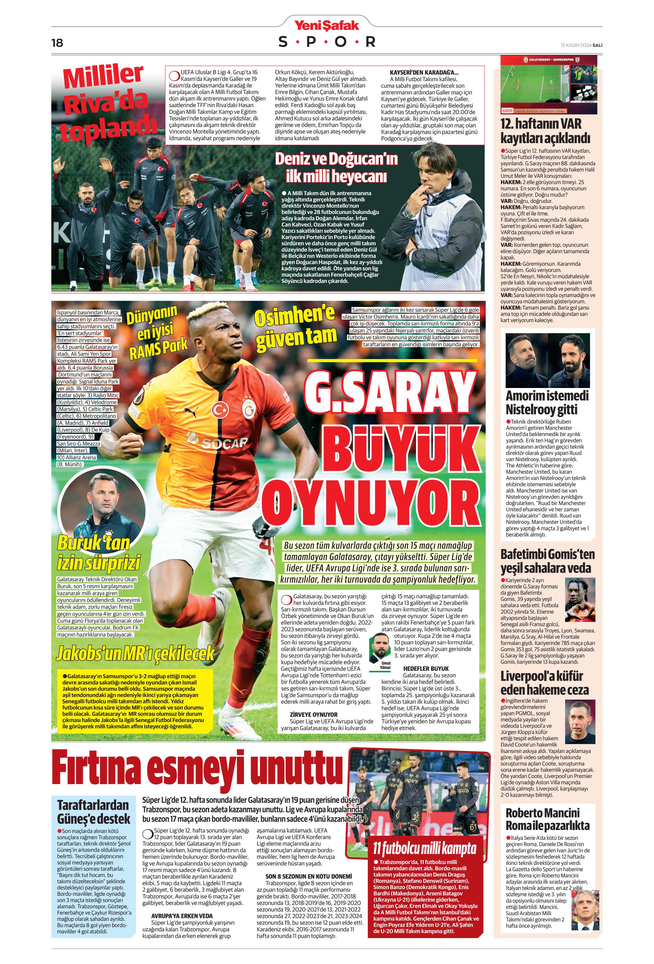 "Listenin başında onlar var: Talisca & Brown" | Sporun manşetleri (12 Kasım 2024)  - 34. Foto