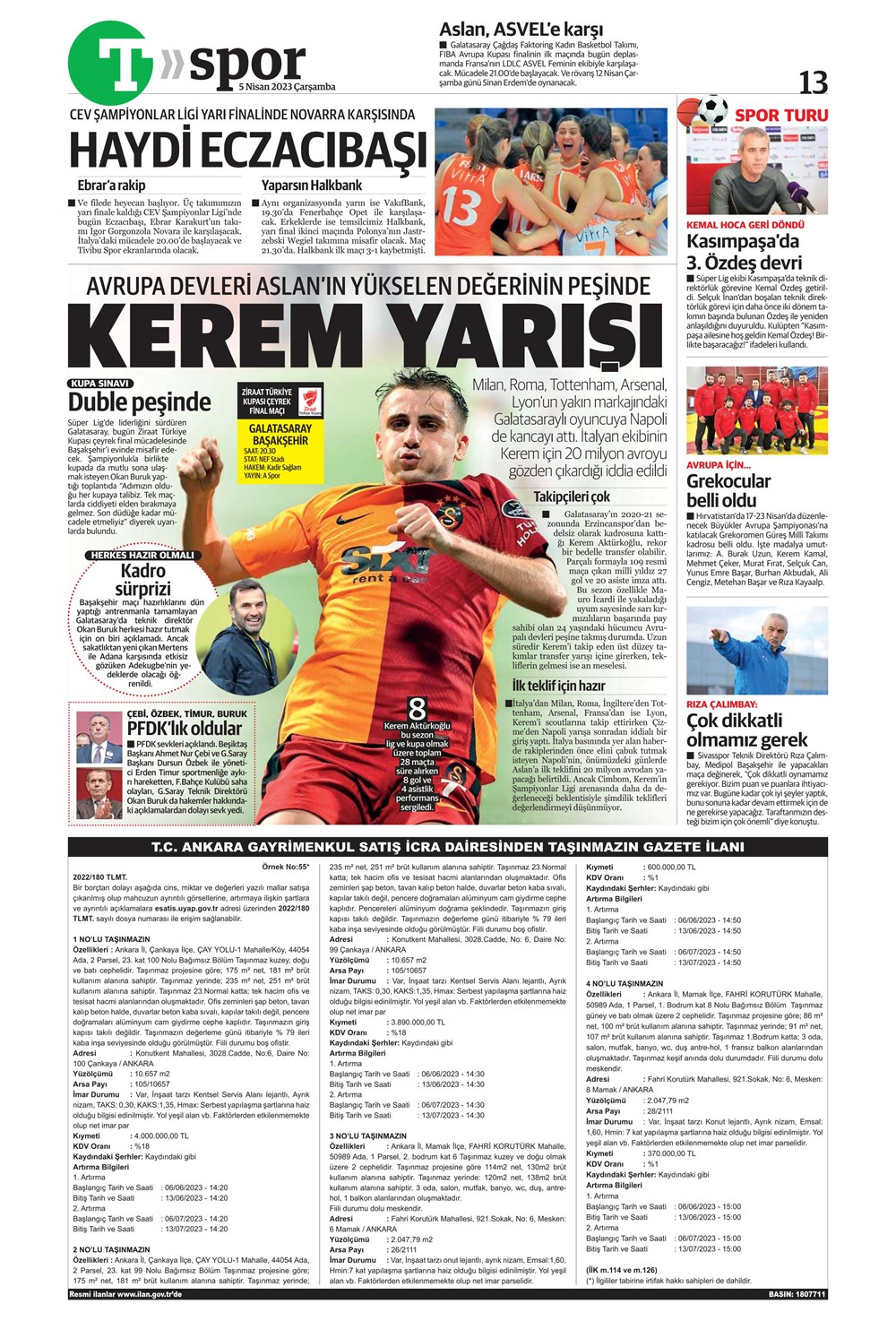 "Dünyada kimse buna penaltı demez" - Sporun manşetleri (5 Nisan 2023)  - 33. Foto