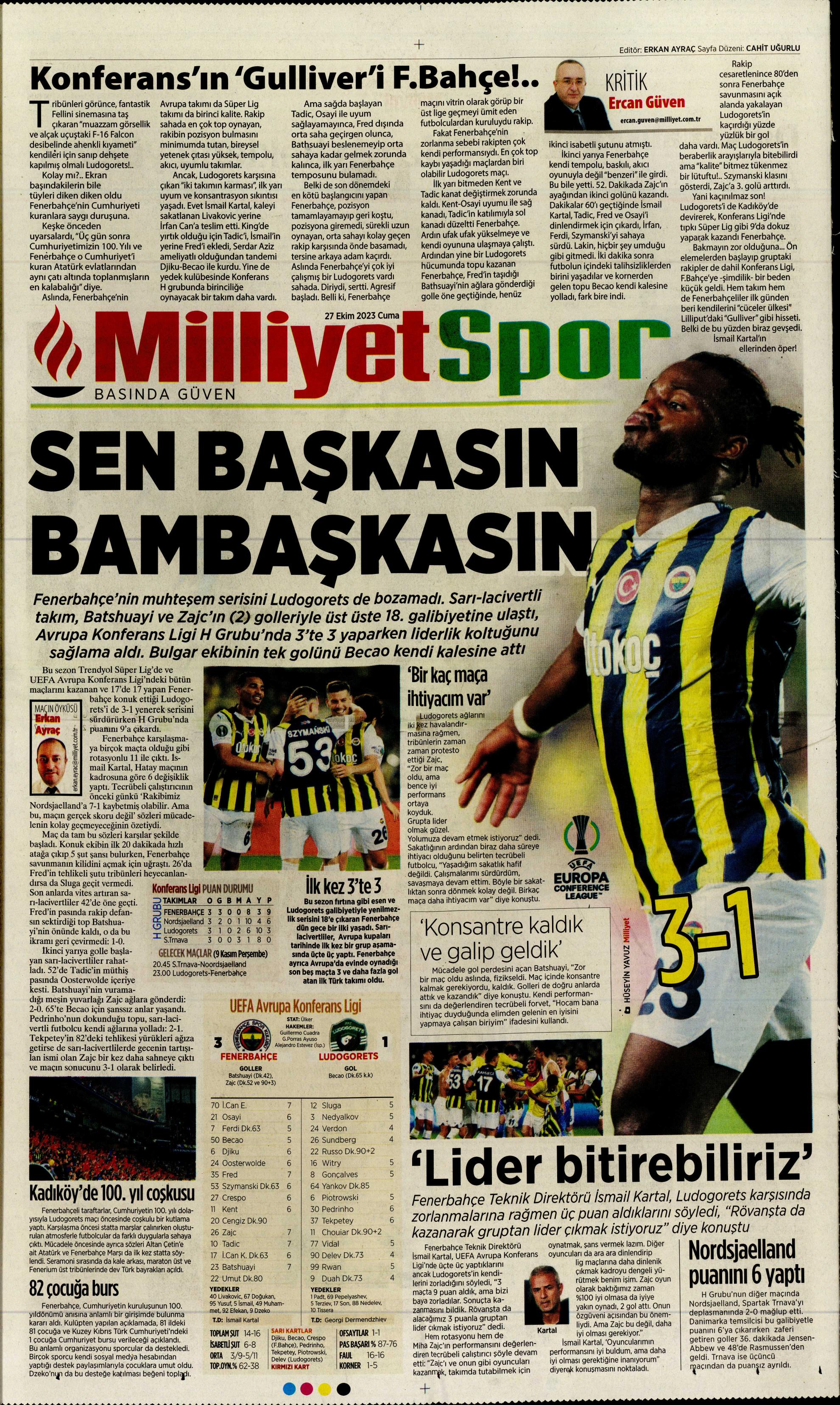 "Yüzyılın Fener'i" | Sporun manşetleri (27 Ekim 2023)  - 26. Foto