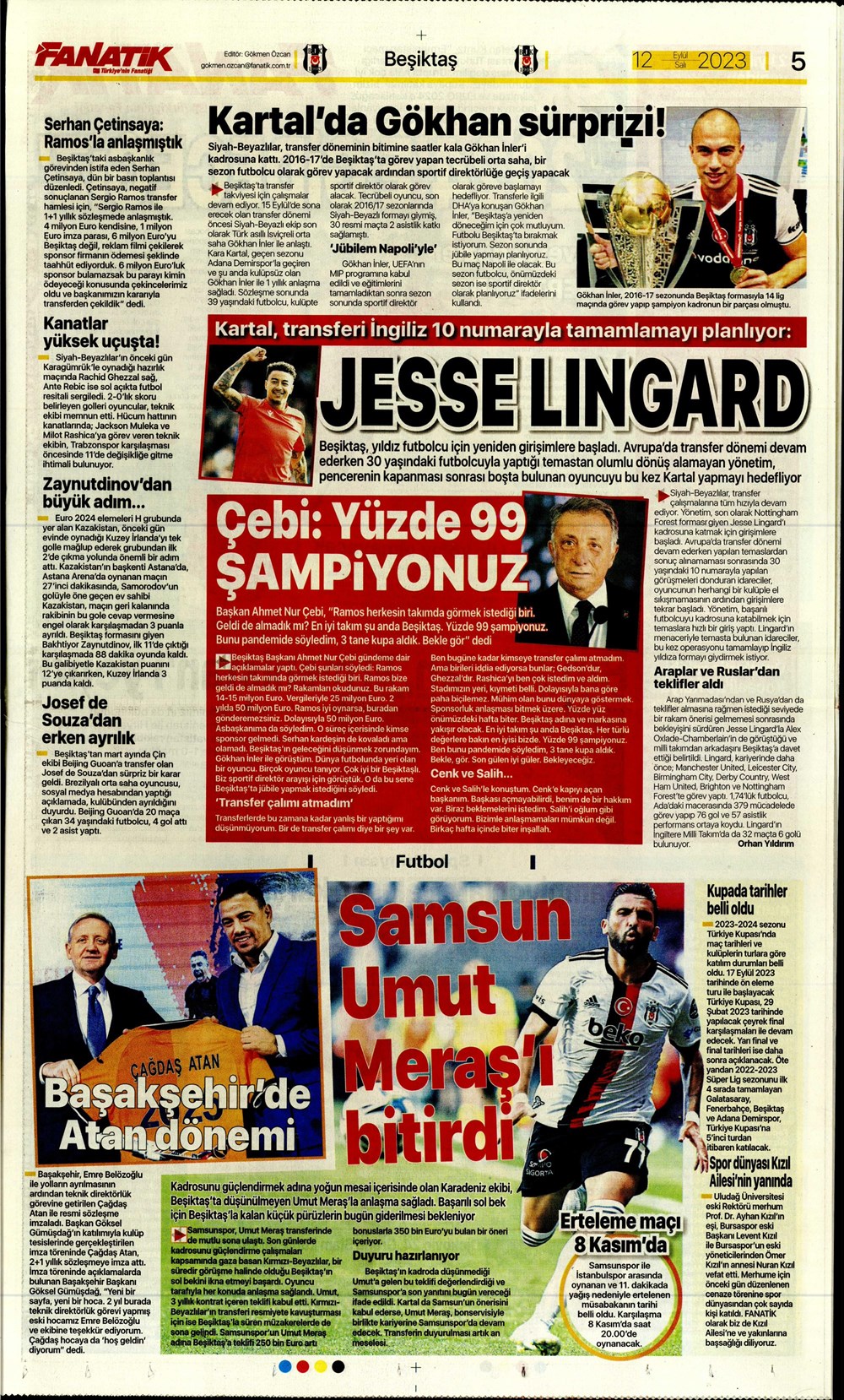 "Kartal'da Lingard sürprizi" | Sporun manşetleri (12 Eylül 2023)  - 7. Foto