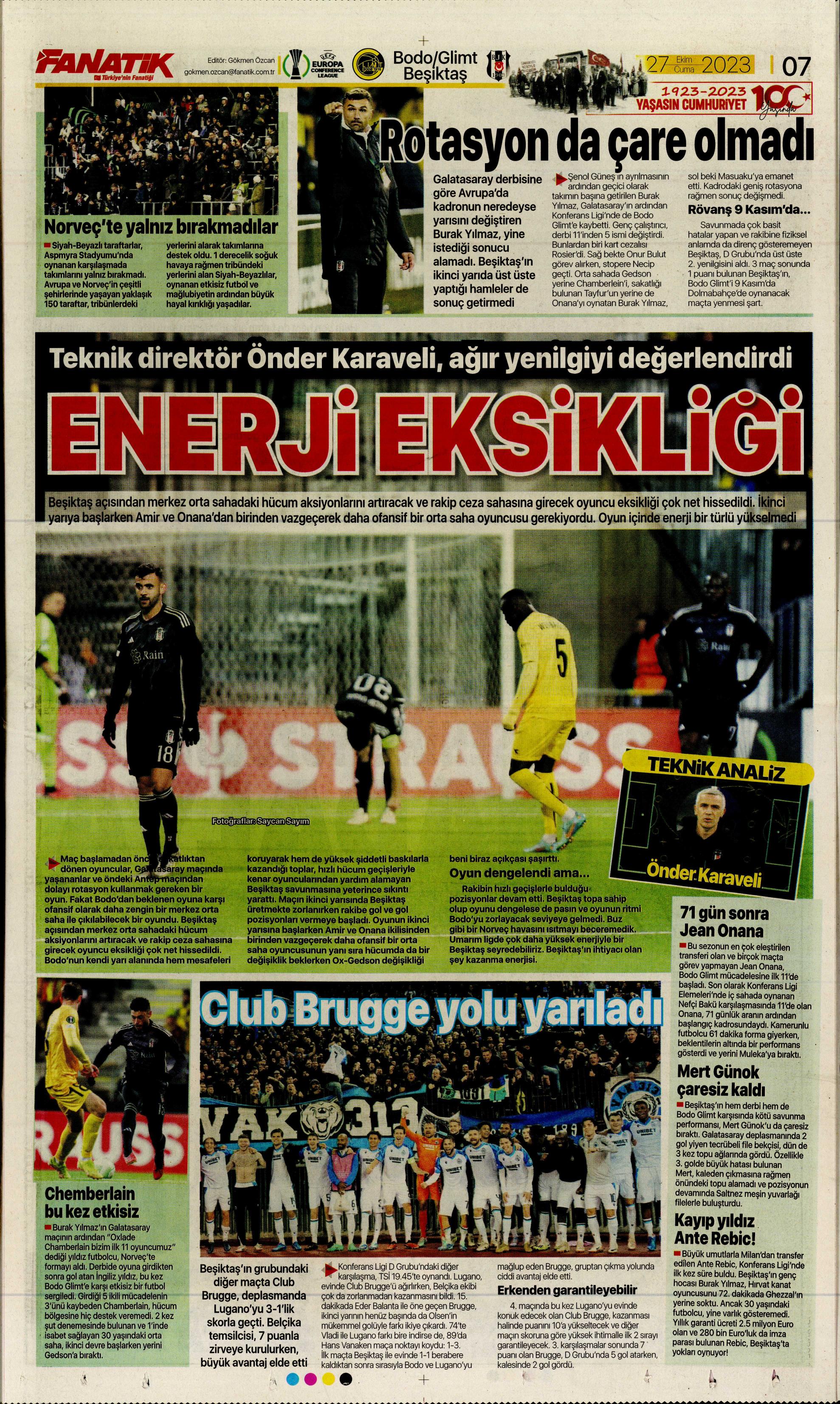 "Yüzyılın Fener'i" | Sporun manşetleri (27 Ekim 2023)  - 10. Foto