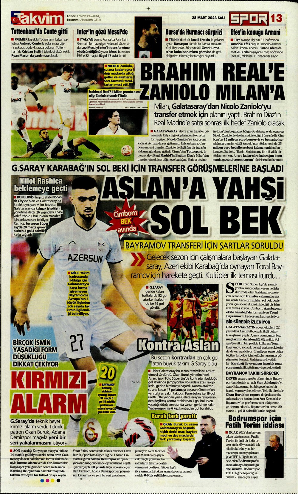 "Vurduğumuz gol olsun" - Sporun manşetleri - 30. Foto