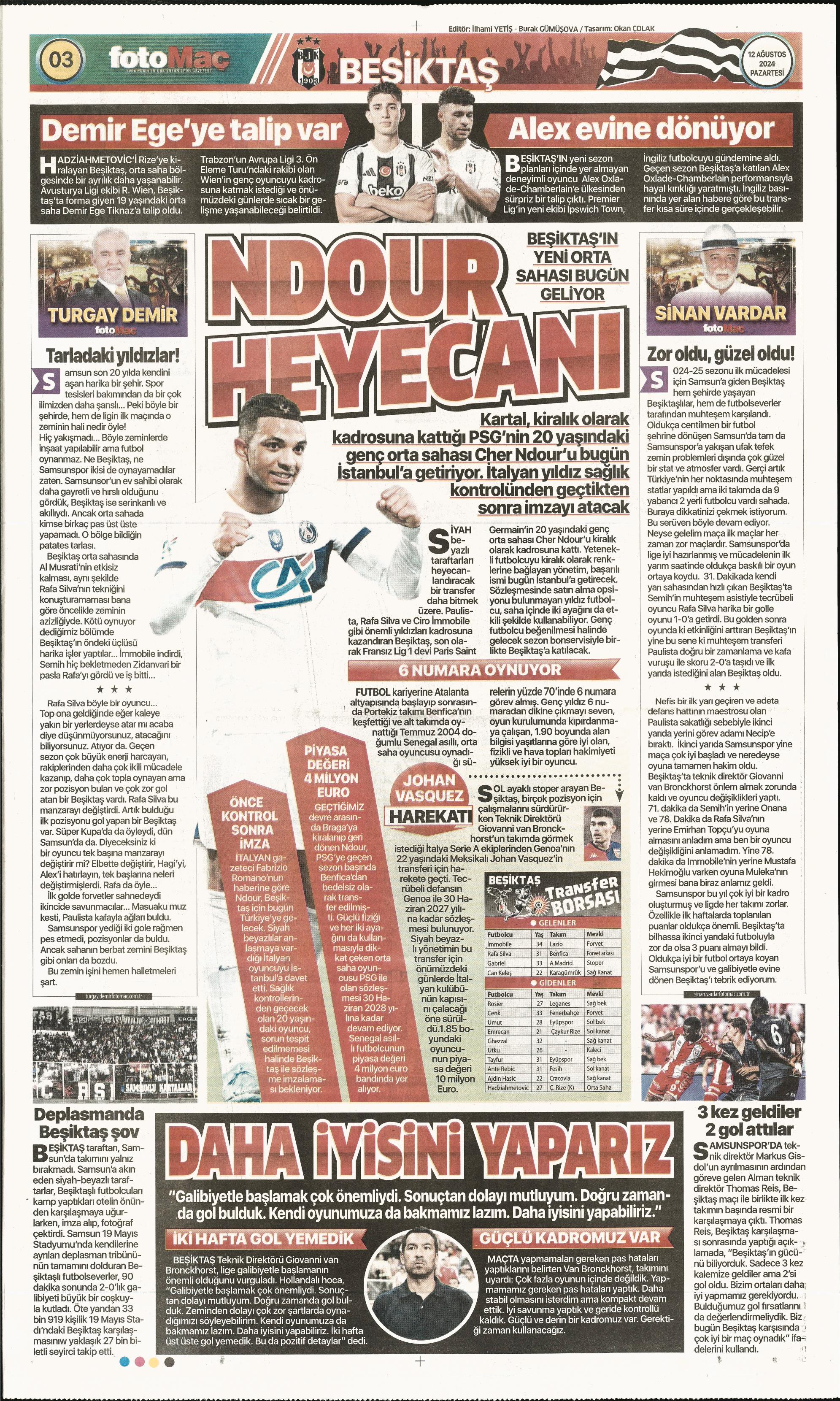 "Fenerbahçe'den 4 isim için İngiltere seferi" | Sporun manşetleri  - 12. Foto