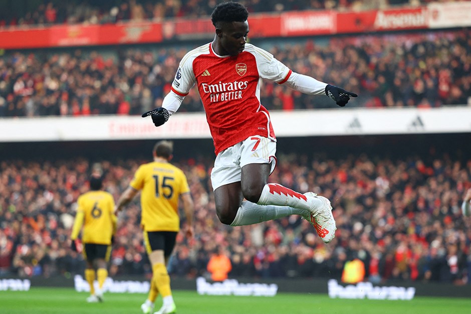 100. gol Bukayo Saka'dan: Lider Arsenal 2 golle kazandı