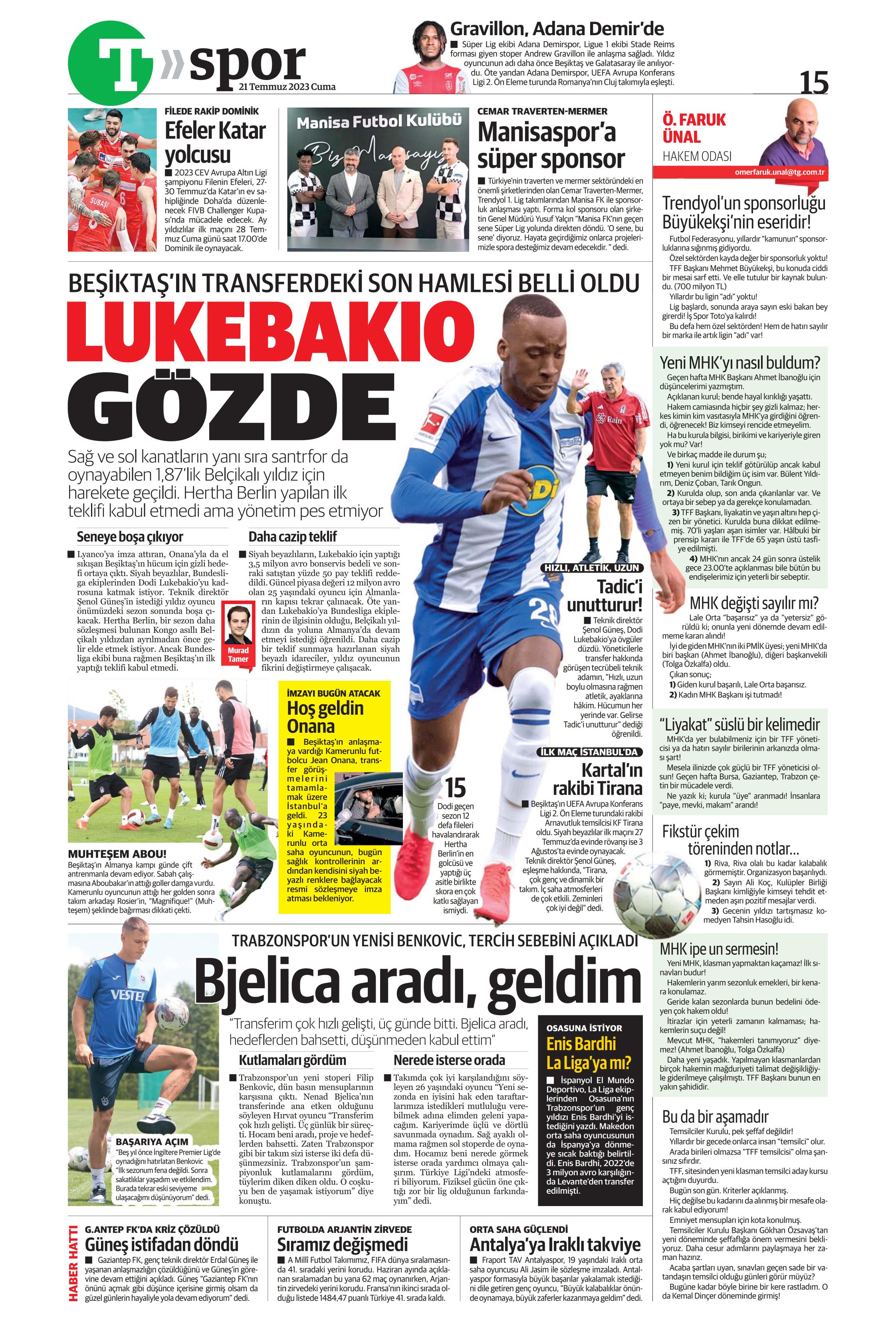 "Zaha için rekor teklif" | Sporun Manşetleri  - 33. Foto