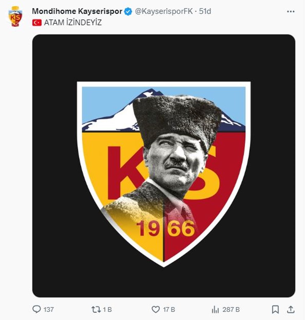 Süper Kupa'da kriz: Türk kulüplerinden Atatürk paylaşımları  - 6. Foto