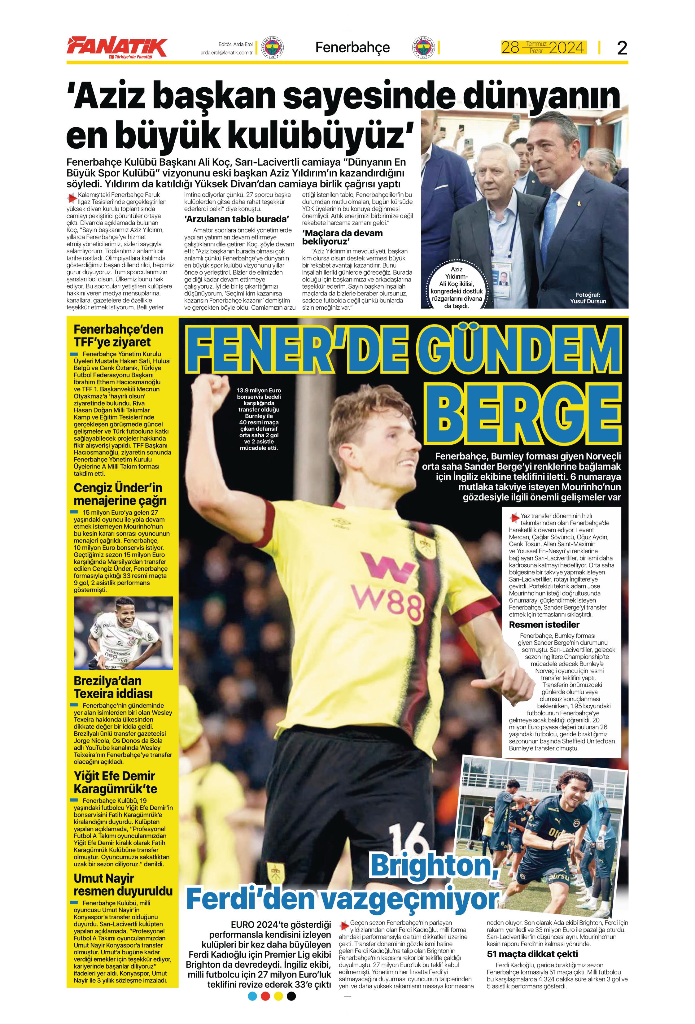 "Aslan'da rota Gravenberch" | Sporun Manşetleri (28 Temmuz 2024)  - 6. Foto