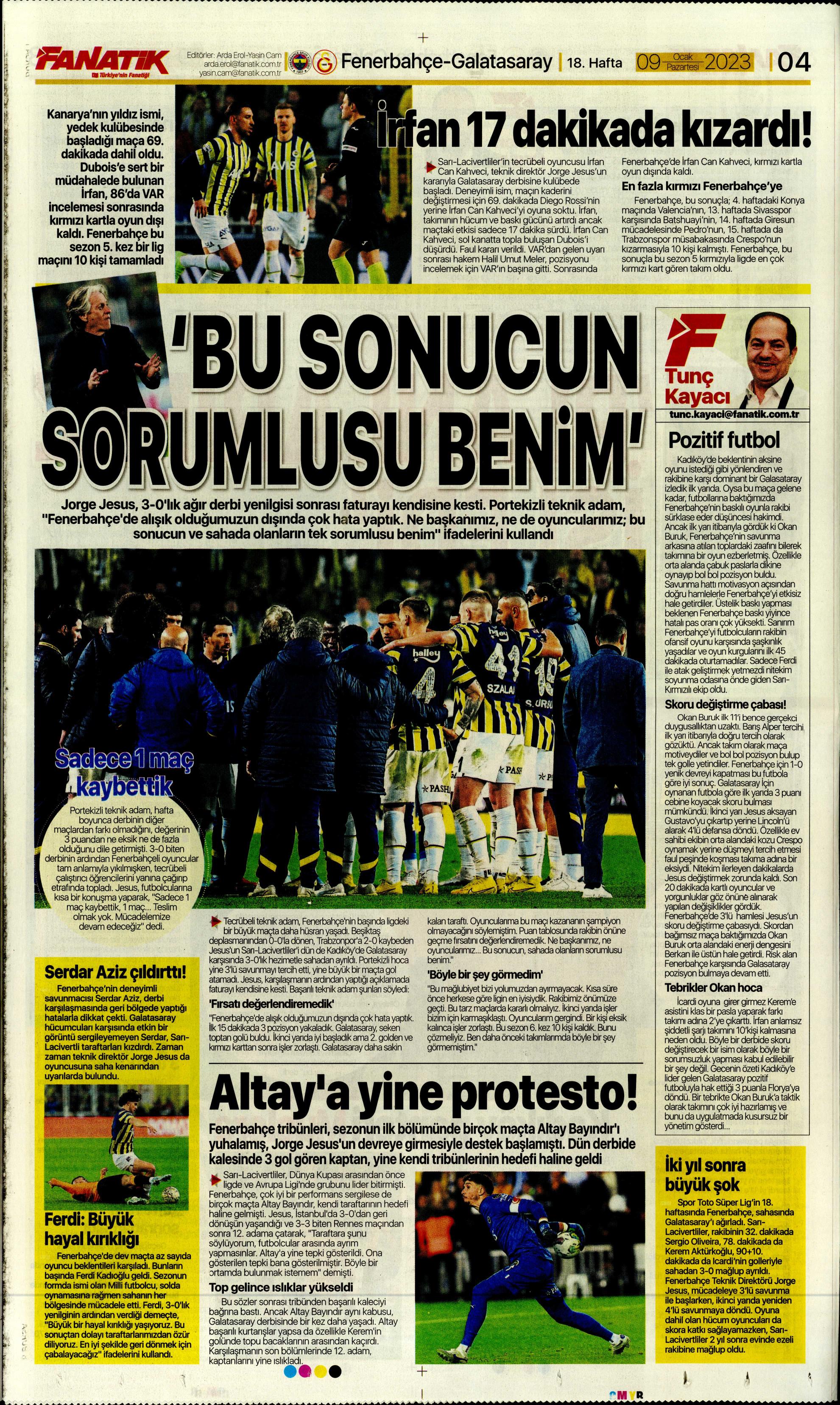 Sporun Manşetleri (9 Ocak 2023)  - 8. Foto