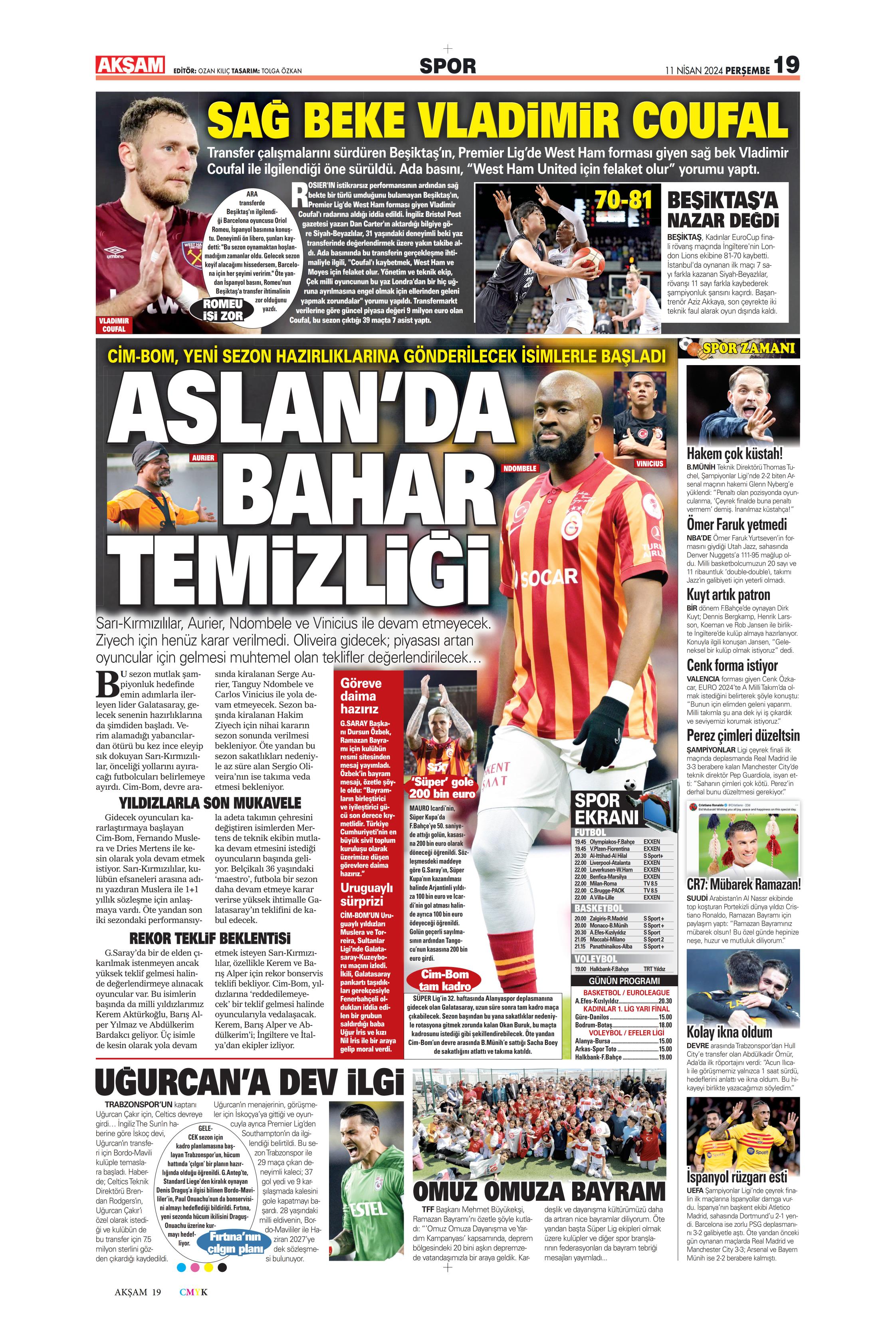"Terim'in yerine Santos" | Sporun manşetleri (11 Nisan 2024)  - 2. Foto