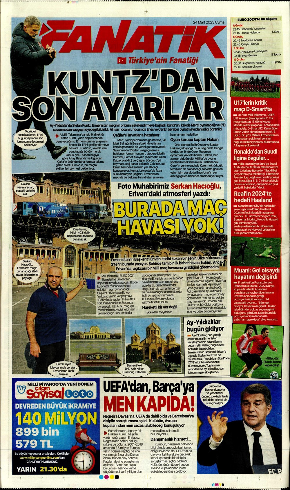 "Kuntz'dan son ayarlar" - Sporun manşetleri  - 9. Foto