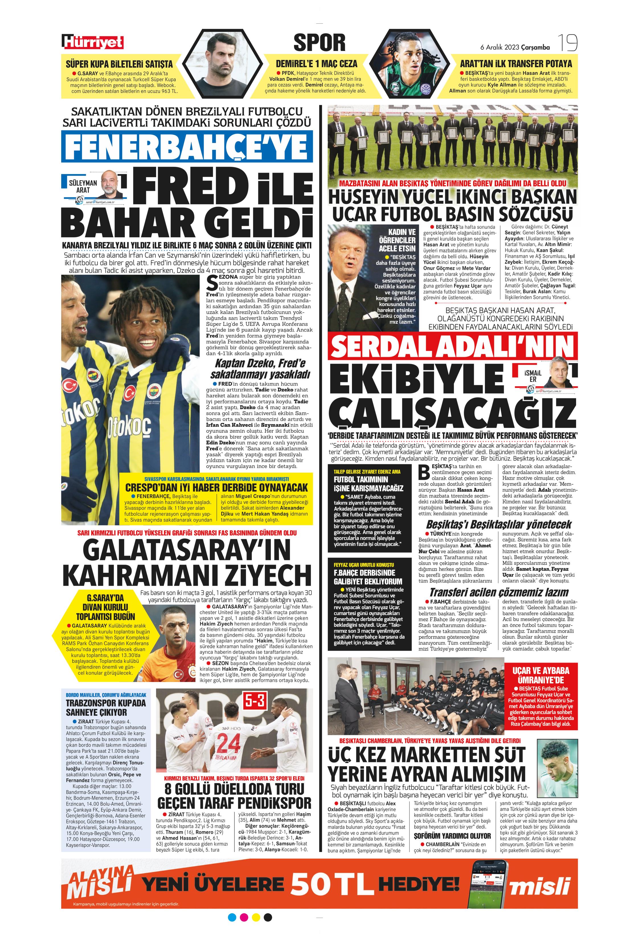 "Aslan'da operasyon başladı" | Sporun manşetleri (6 Aralık 2023)  - 15. Foto