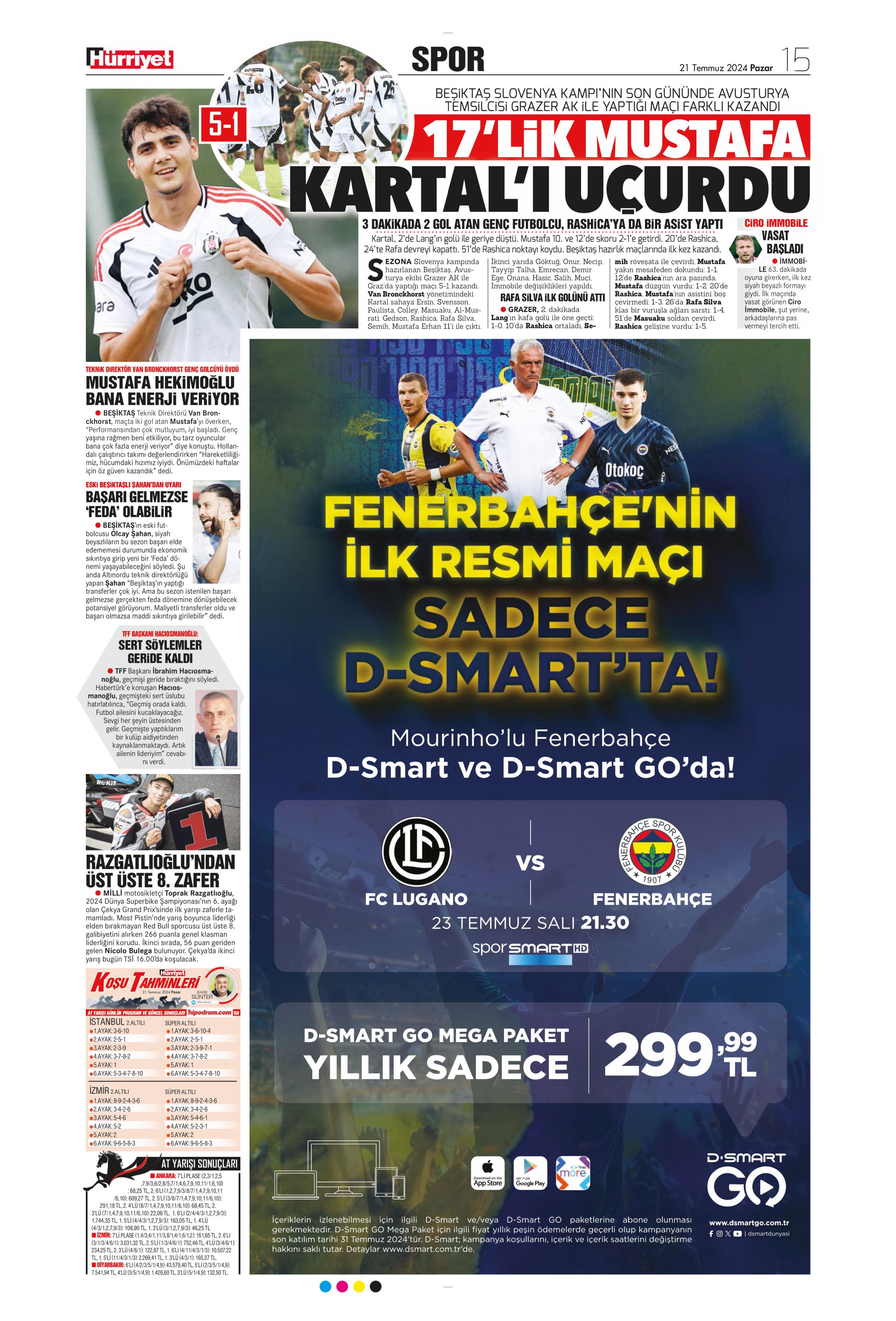 "Fenerbahçe'den Berge hamlesi" | Sporun Manşetleri (21 Temmuz 2024)  - 15. Foto