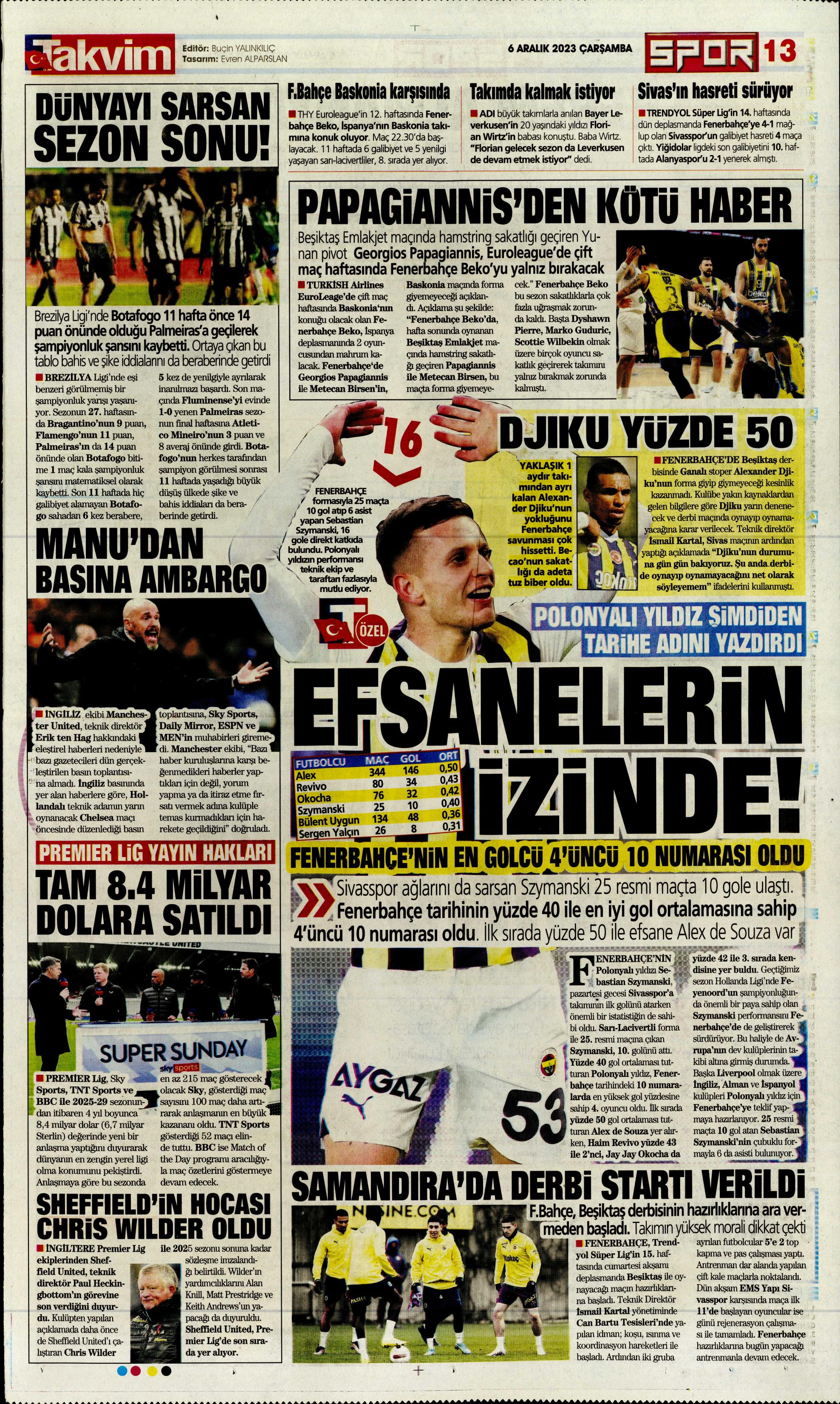 "Aslan'da operasyon başladı" | Sporun manşetleri (6 Aralık 2023)  - 29. Foto