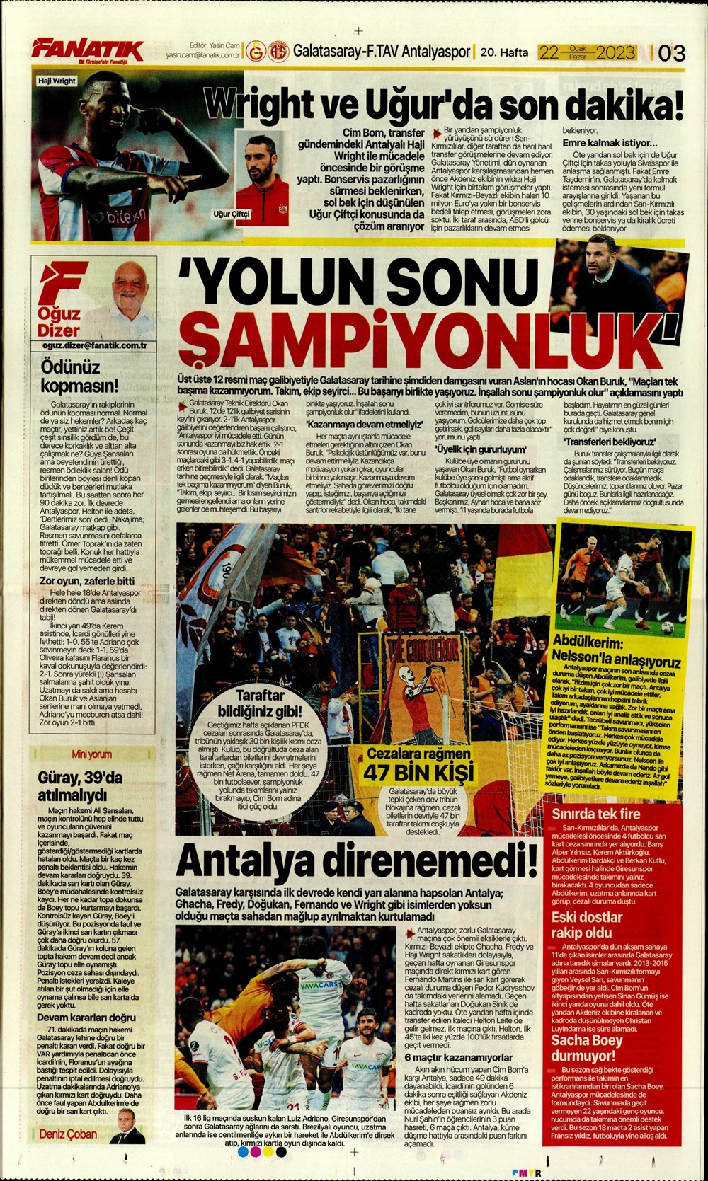 Sporun Manşetleri (22 Ocak 2023) - 6. Foto