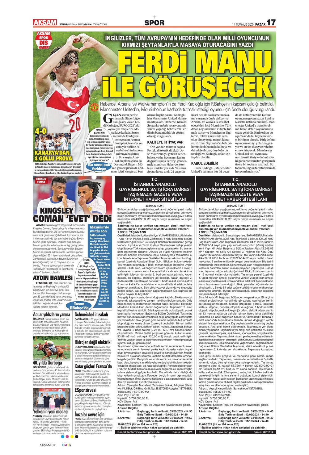 "Fenerbahce crisis between Antalyaspor and Alex" | Sports Headlines (July 14, 2024) - 1st Photo