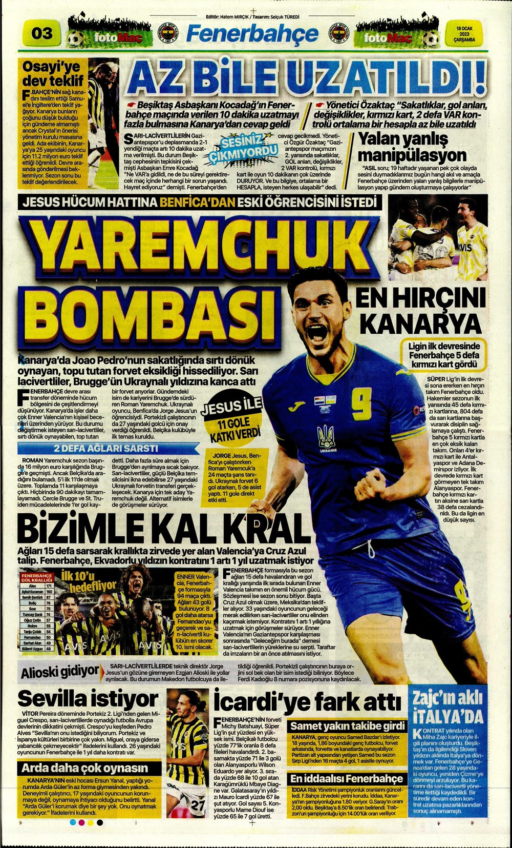 Sporun Manşetleri (18 Ocak 2023) - 11. Foto