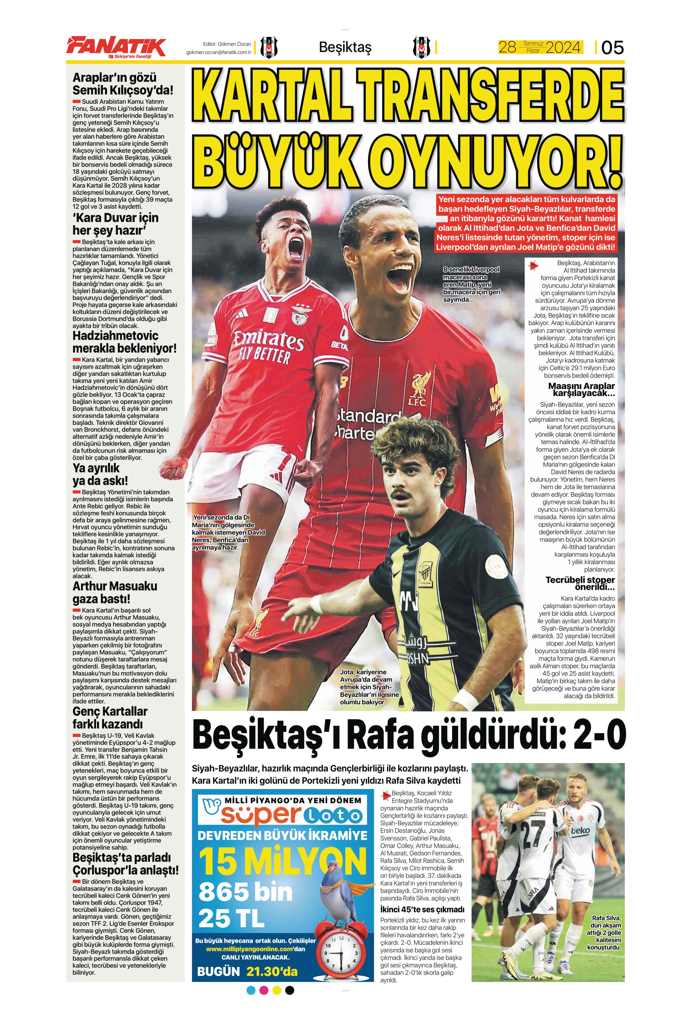 "Aslan'da rota Gravenberch" | Sporun Manşetleri (28 Temmuz 2024)  - 4. Foto