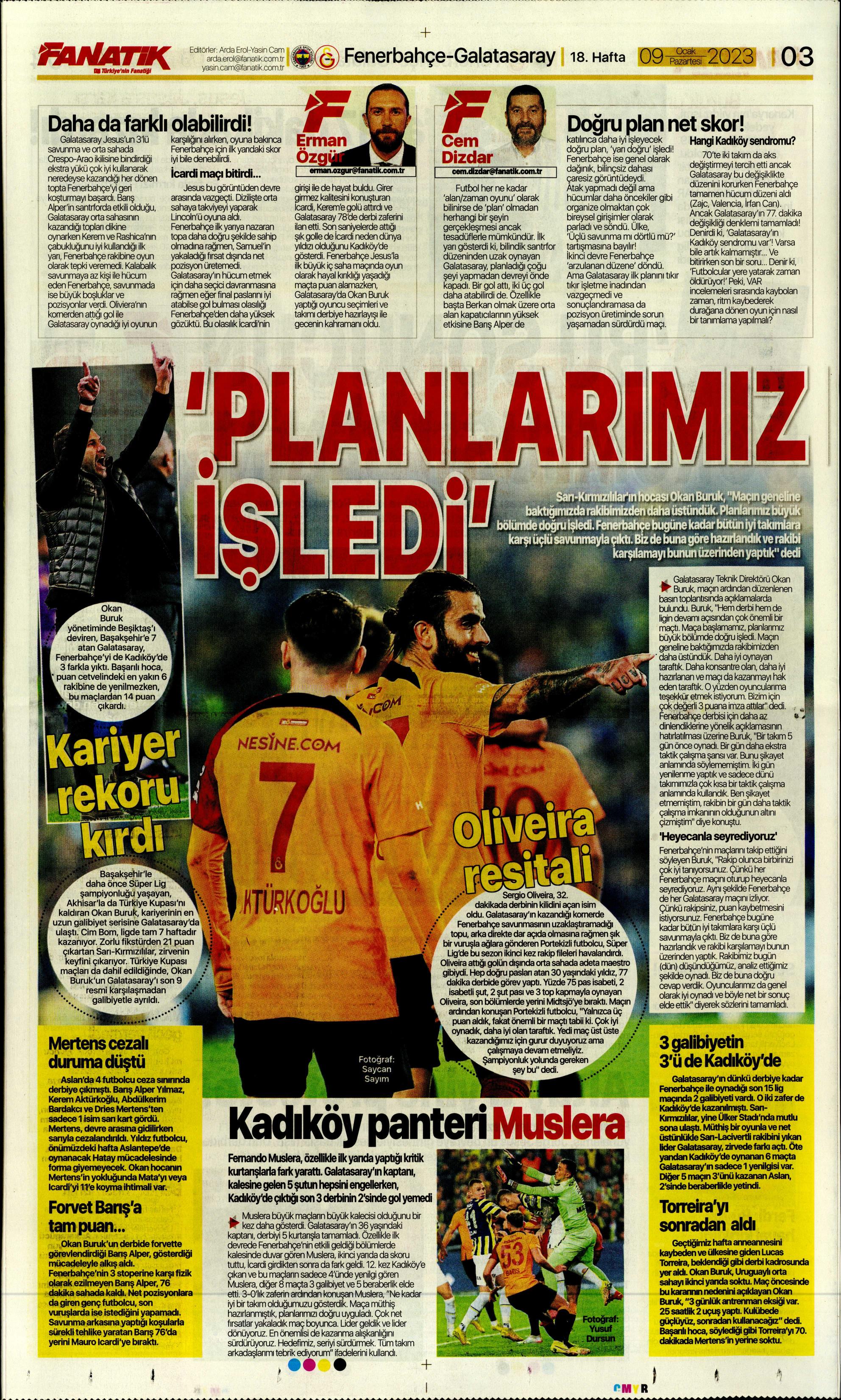 Sporun Manşetleri (9 Ocak 2023)  - 7. Foto