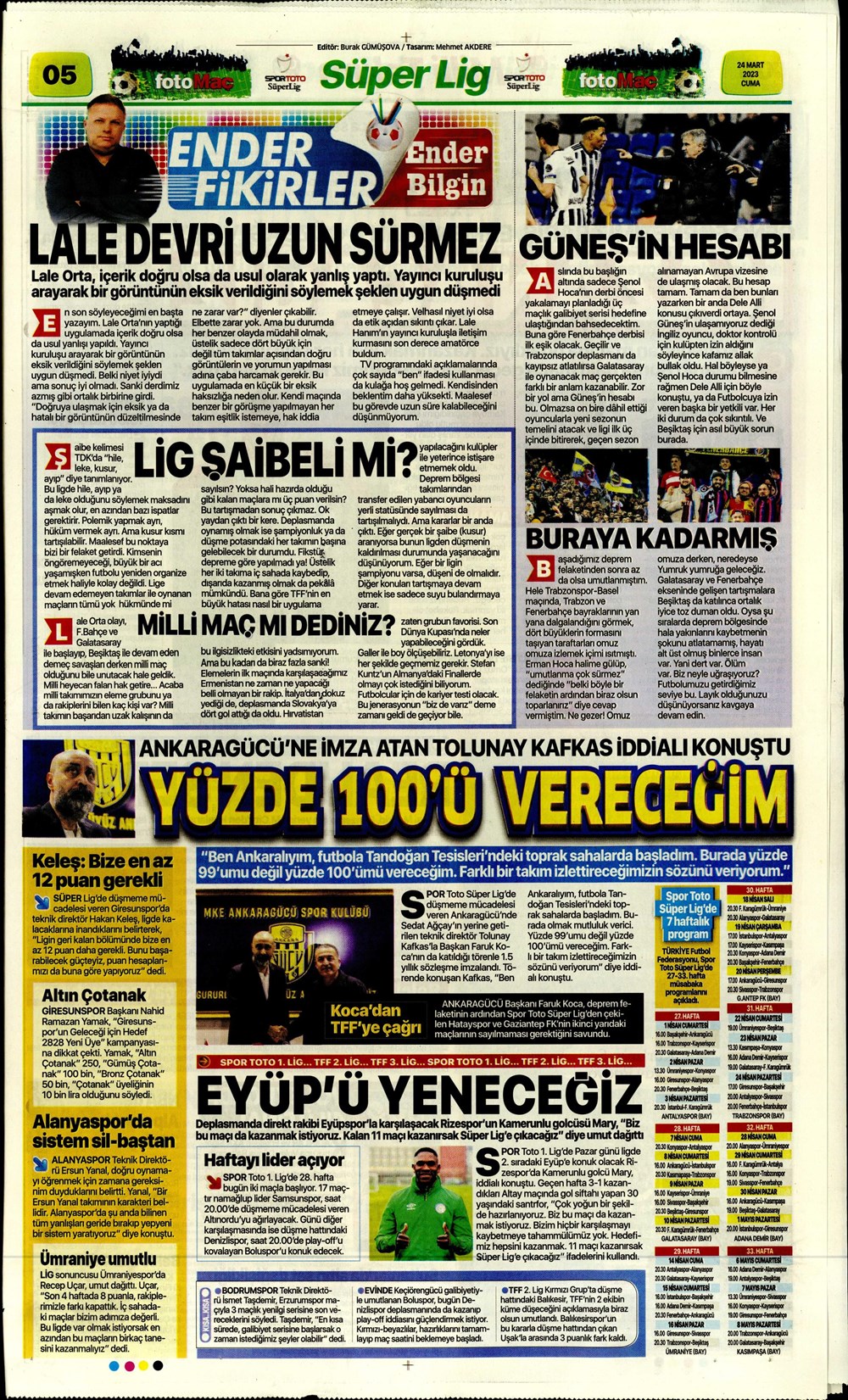 "Kuntz'dan son ayarlar" - Sporun manşetleri  - 15. Foto