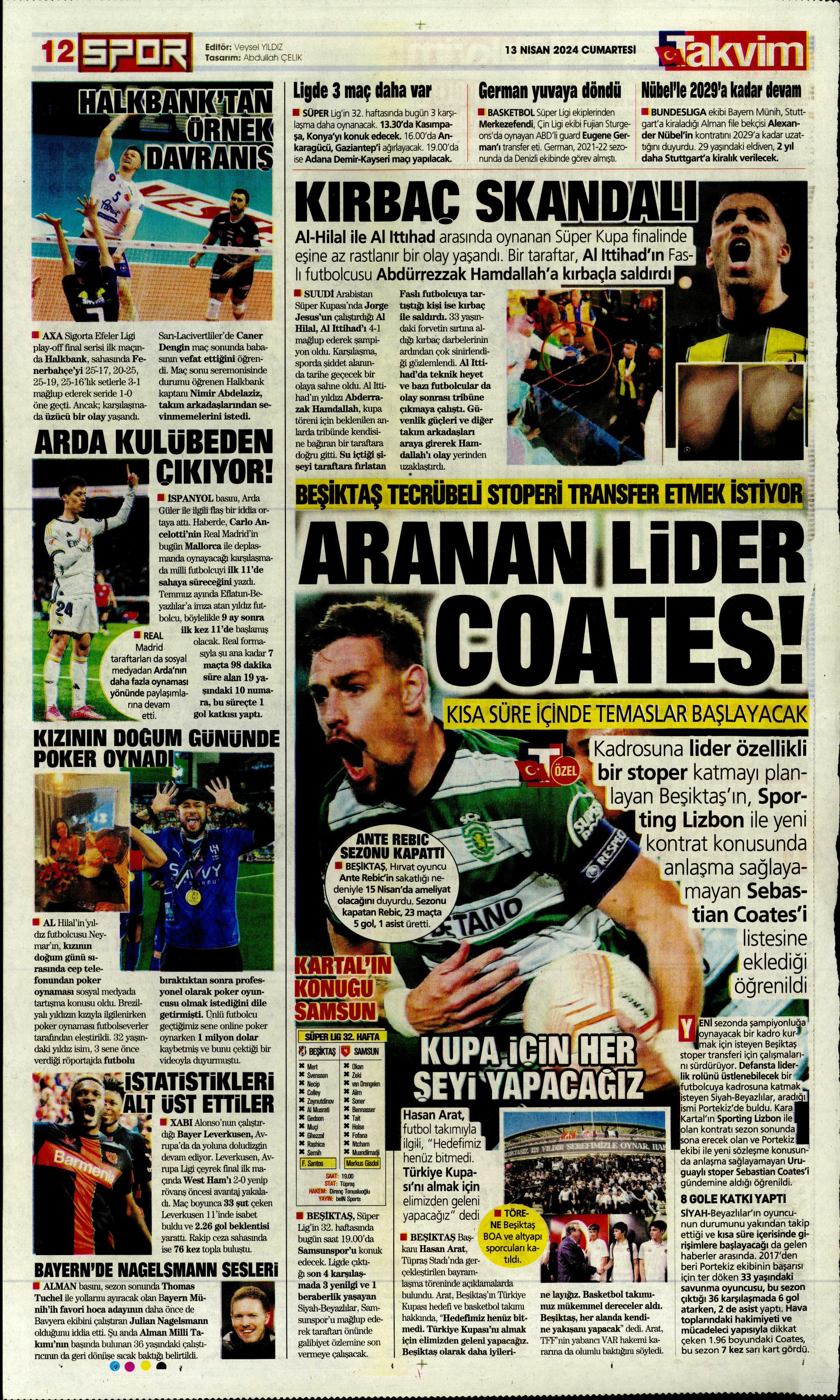 "Cimbom'un çehresi değişecek" | Sporun manşetleri (13 Nisan 2024)  - 32. Foto