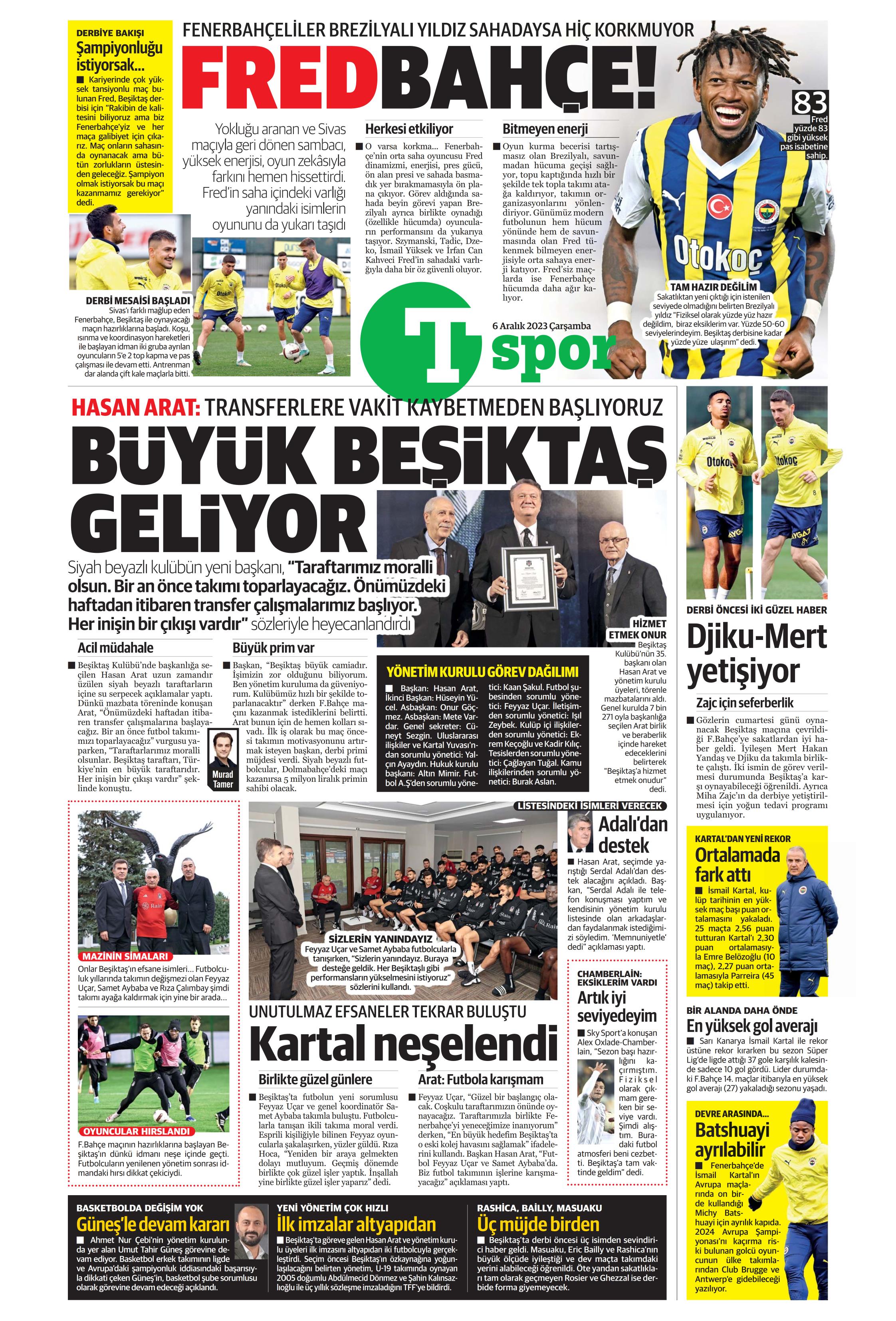 "Aslan'da operasyon başladı" | Sporun manşetleri (6 Aralık 2023)  - 32. Foto