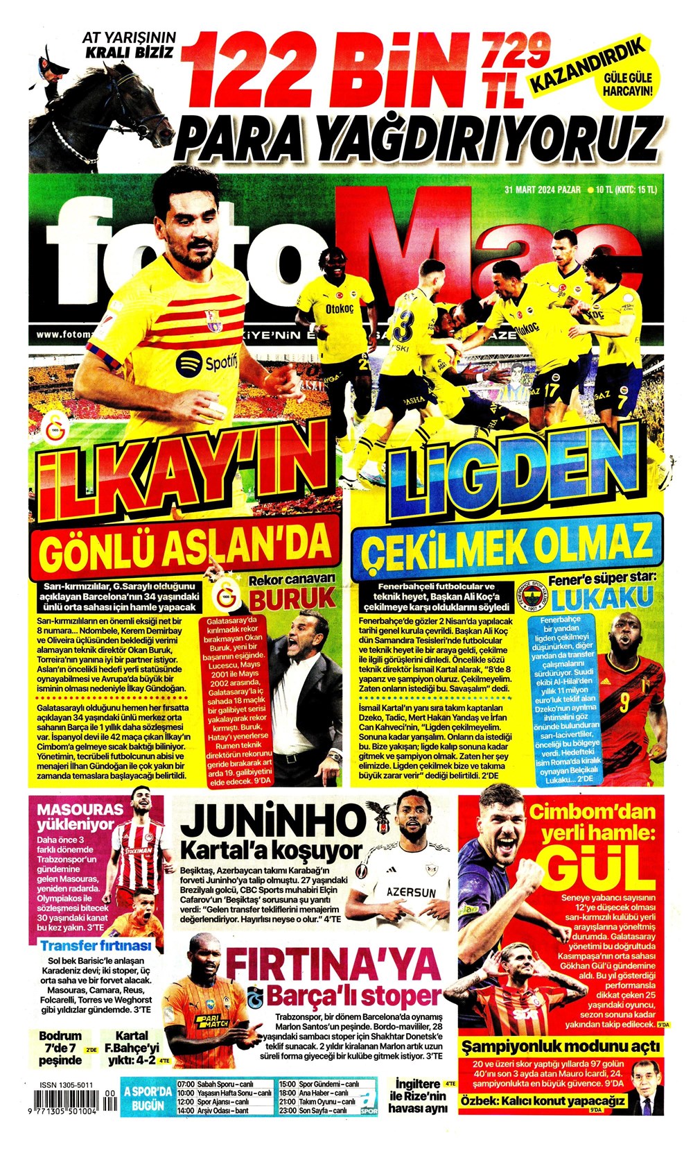 "Kupalardan Çekilelim" Sporun Manşetleri (31 Mart 2024) Son Dakika