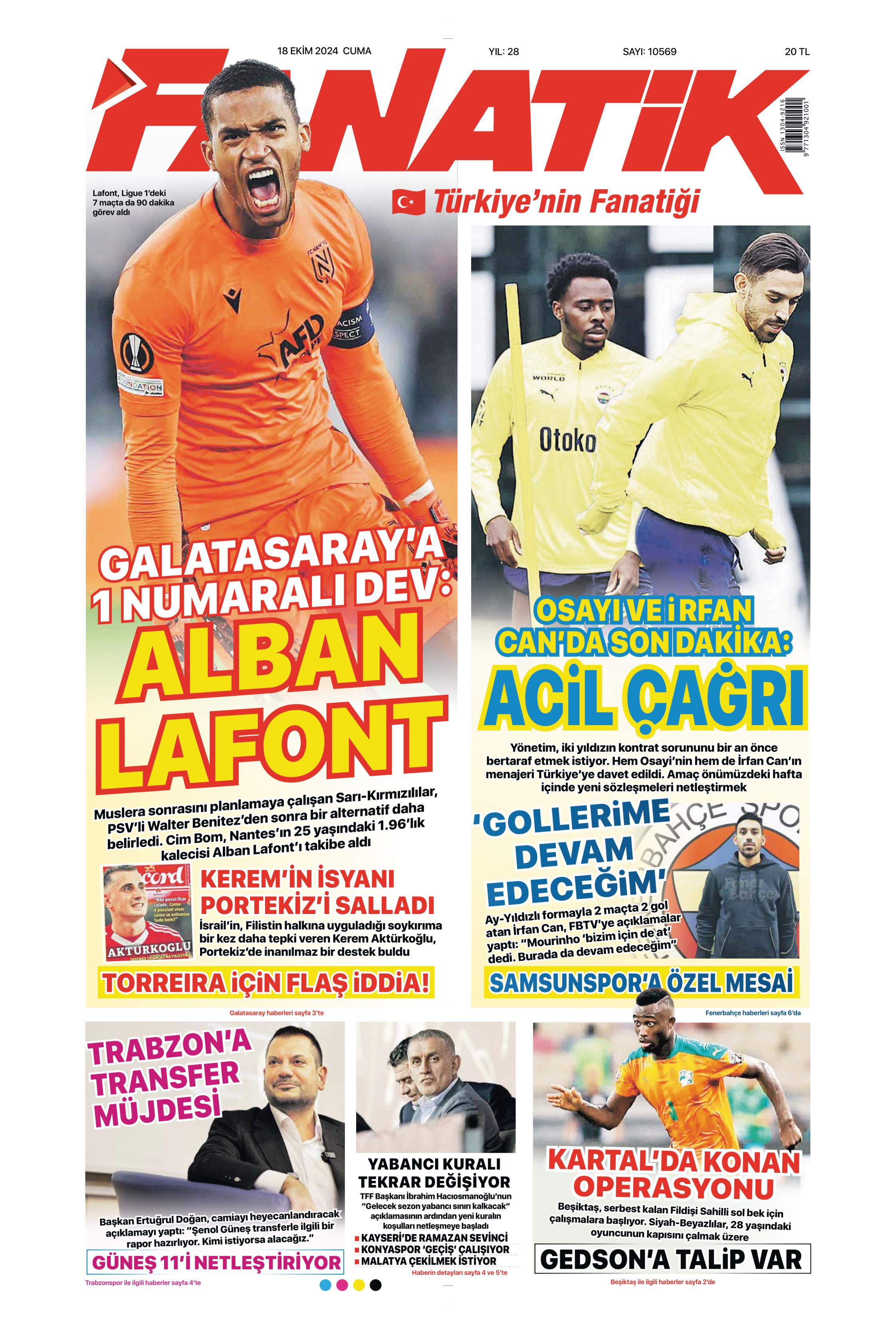 "Fenerbahçe'ye 1 milyar euroluk bomba" | Sporun manşetleri (18 Ekim 2024)  - 3. Foto