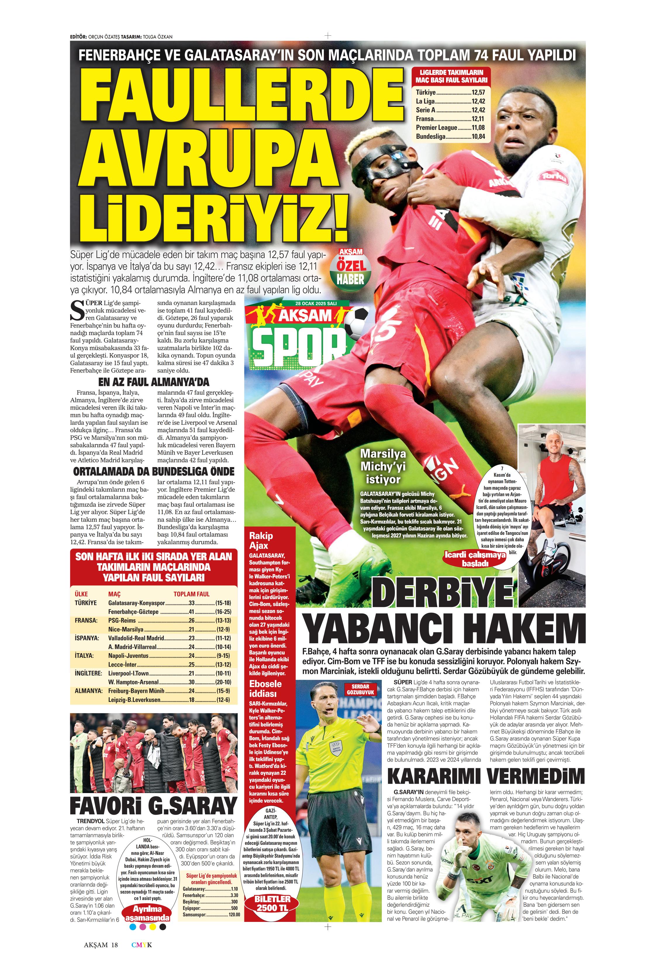 "Sıradaki transfer sol bek" | Sporun manşetleri  - 1. Foto