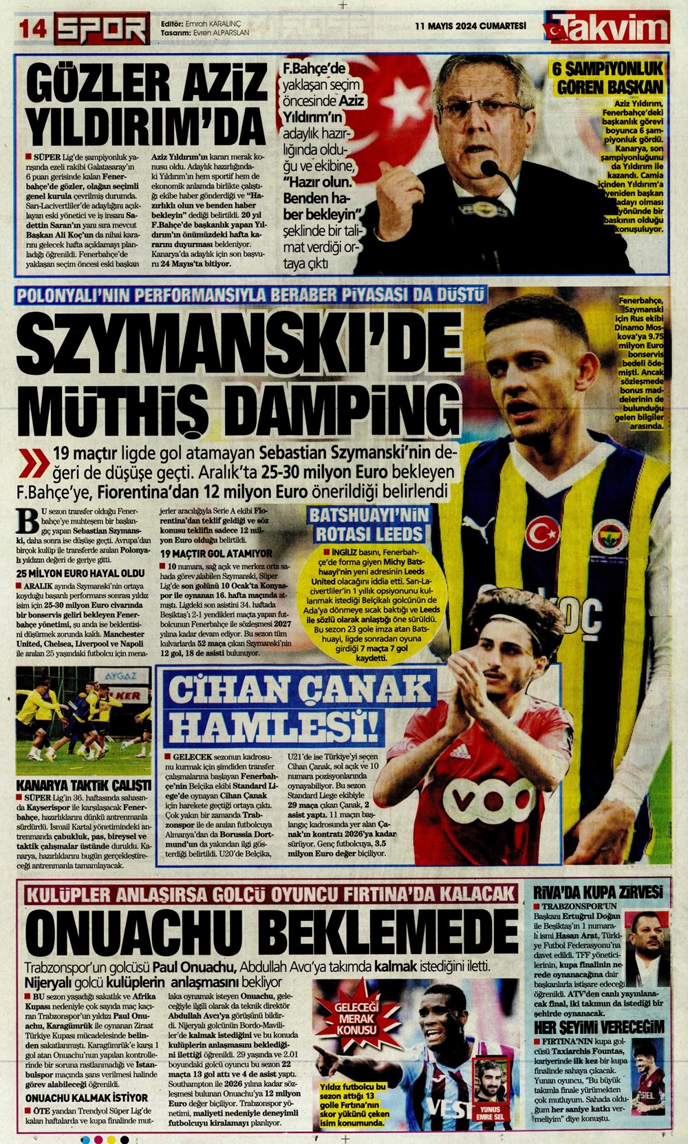 "Fener'de Mourinho sesleri" | Sporun manşetleri (11 Mayıs 2024)  - 34. Foto