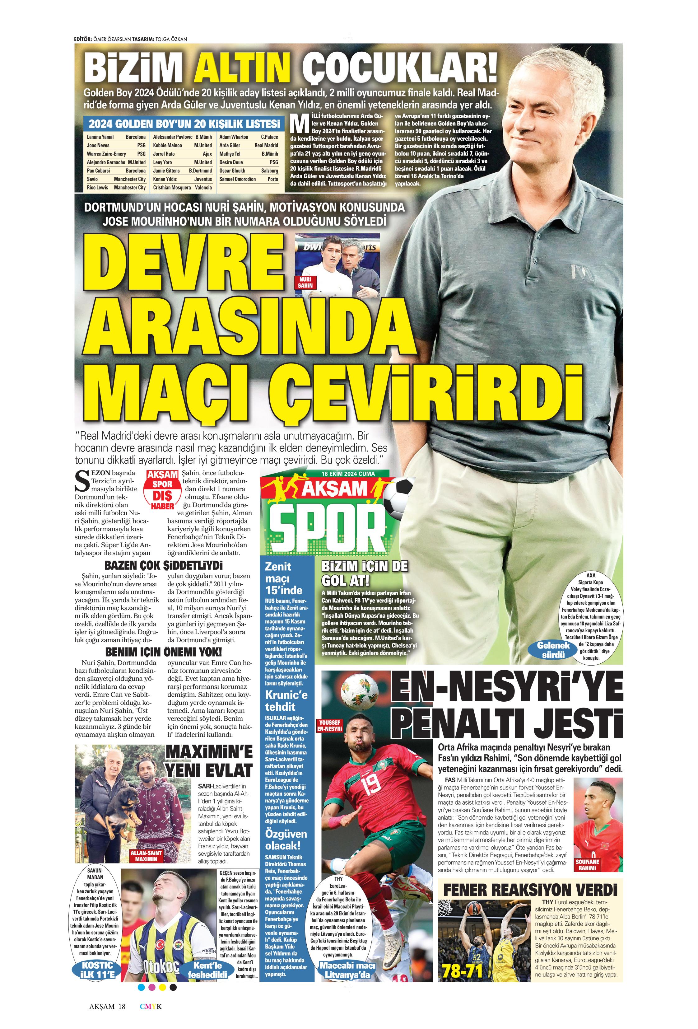 "Fenerbahçe'ye 1 milyar euroluk bomba" | Sporun manşetleri (18 Ekim 2024)  - 2. Foto