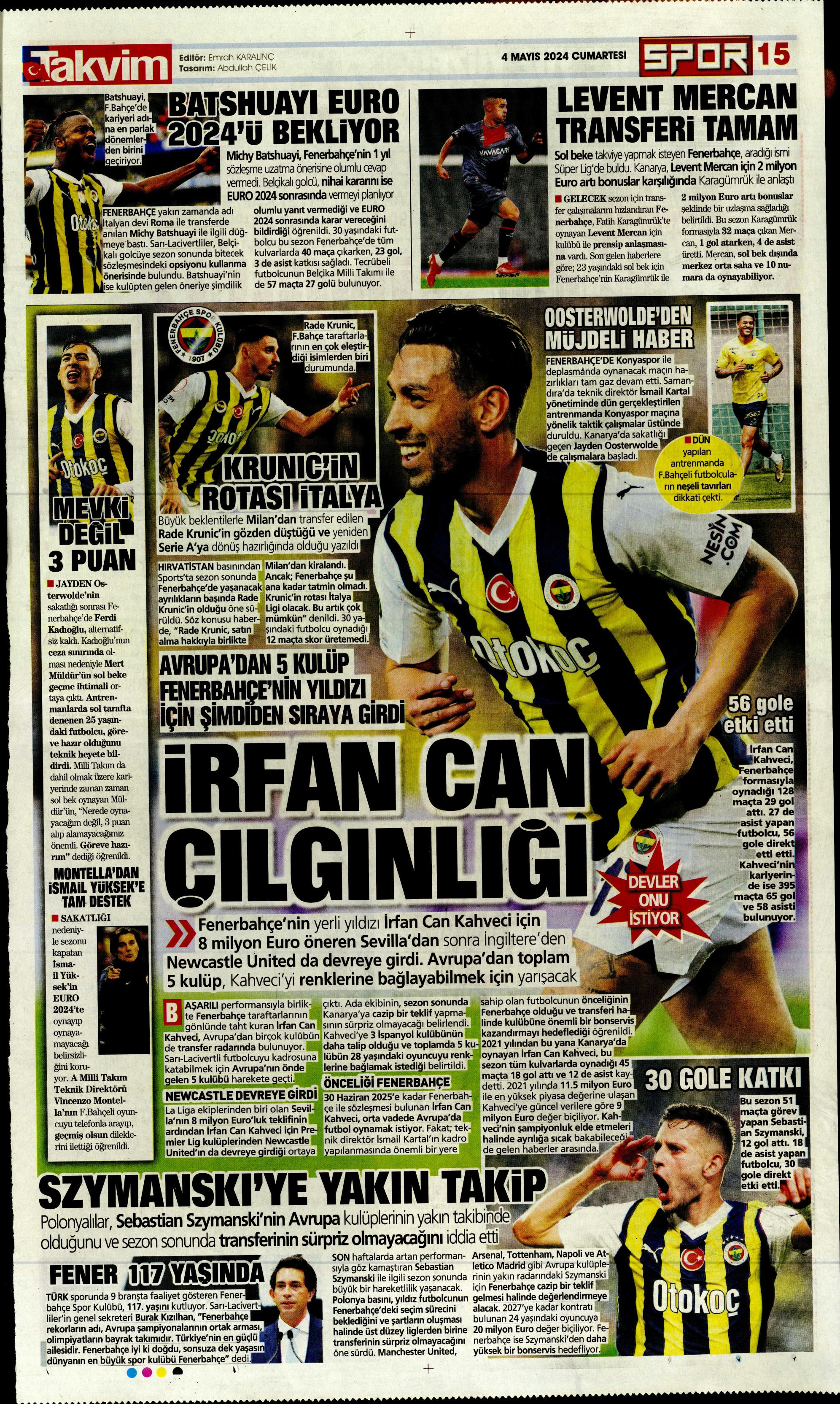 "Ndidi çıkarması" | Sporun Manşetleri (4 Mayıs 2024)  - 32. Foto