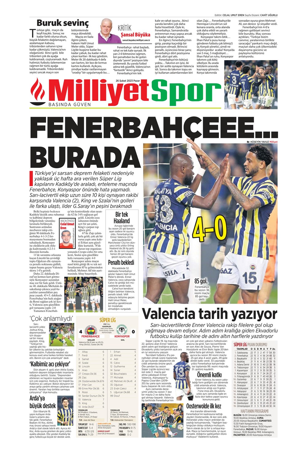 "Valenci'ağa' böyle istedi" - Sporun manşetleri  - 21. Foto