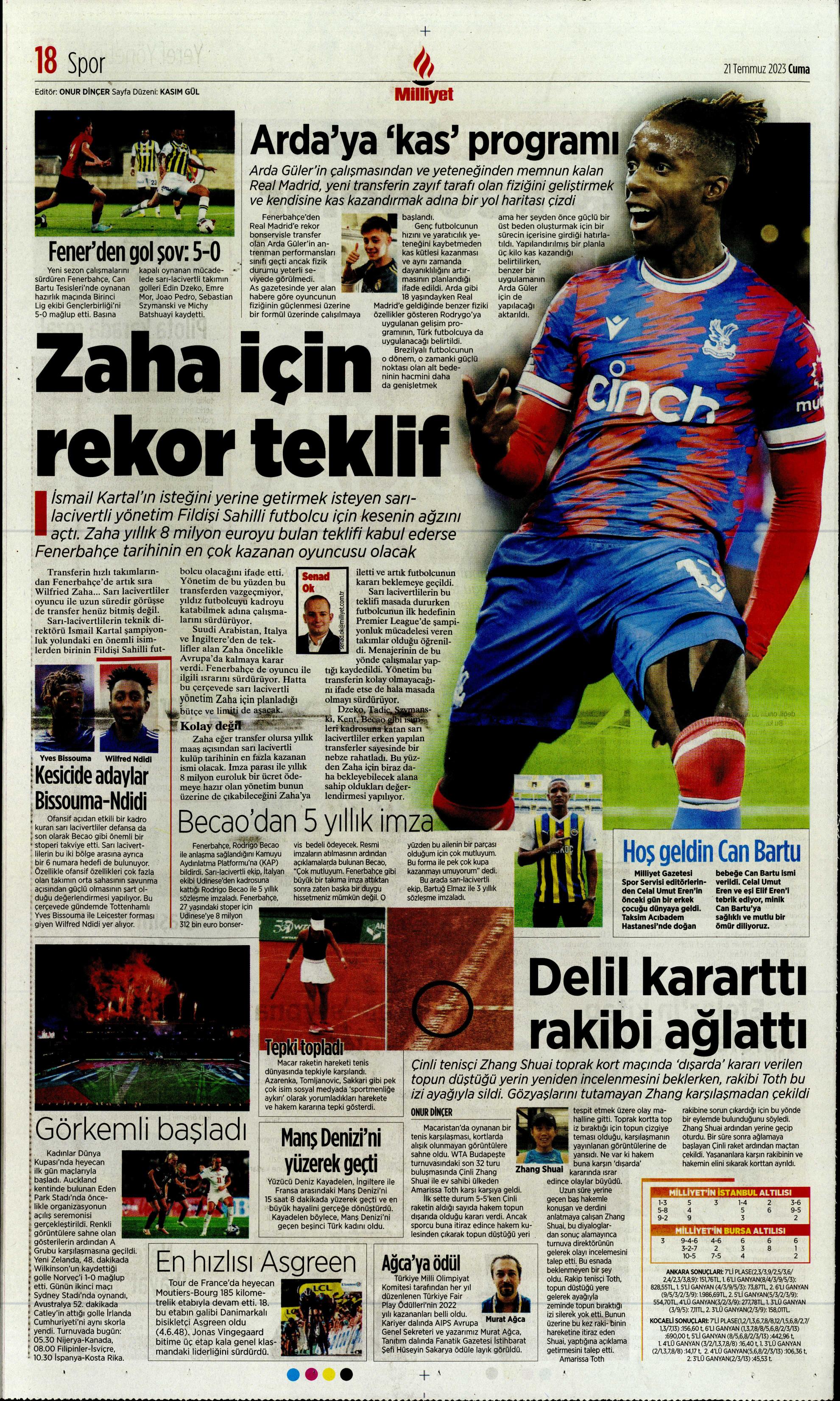 "Zaha için rekor teklif" | Sporun Manşetleri  - 22. Foto