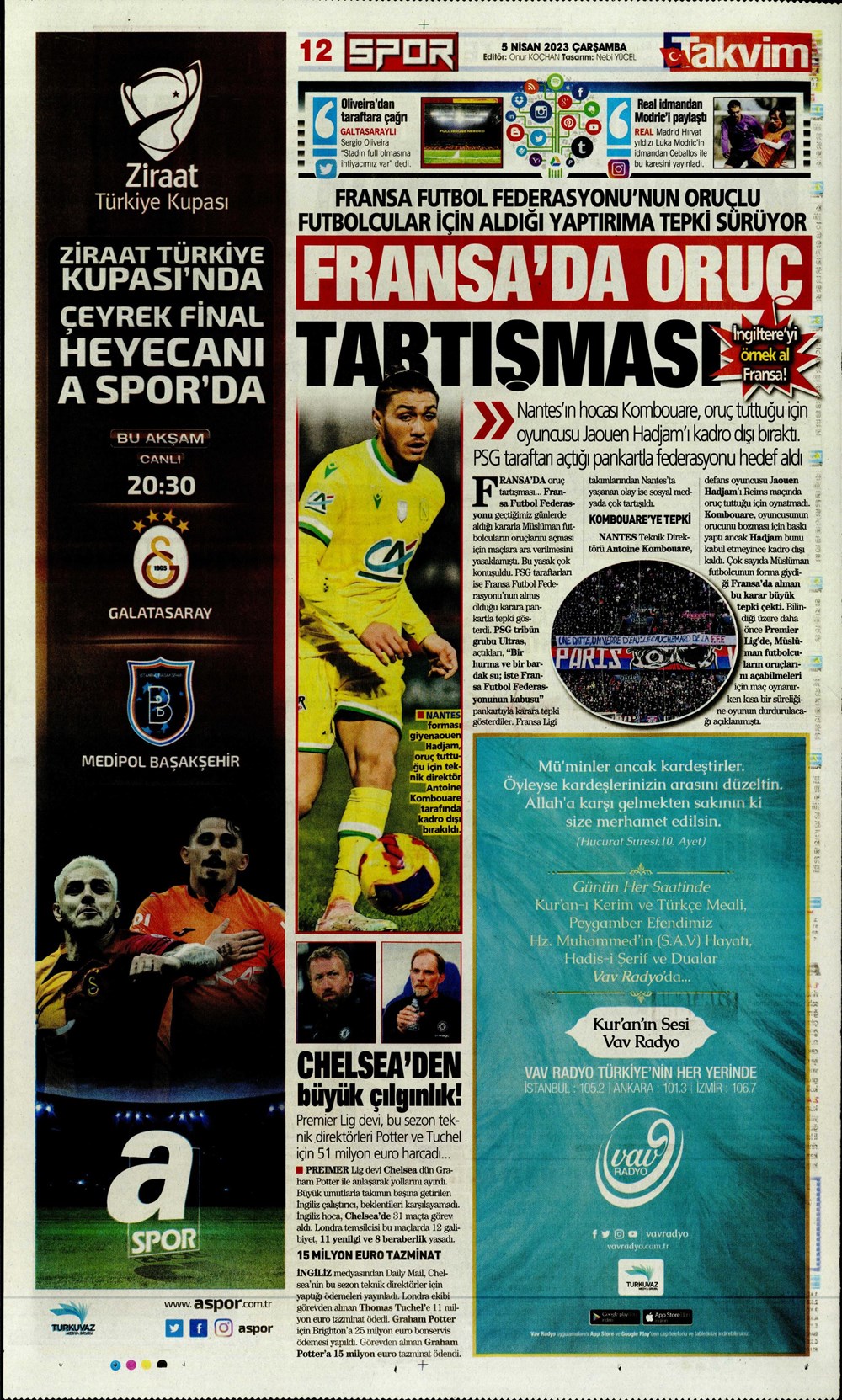 "Dünyada kimse buna penaltı demez" - Sporun manşetleri (5 Nisan 2023)  - 28. Foto