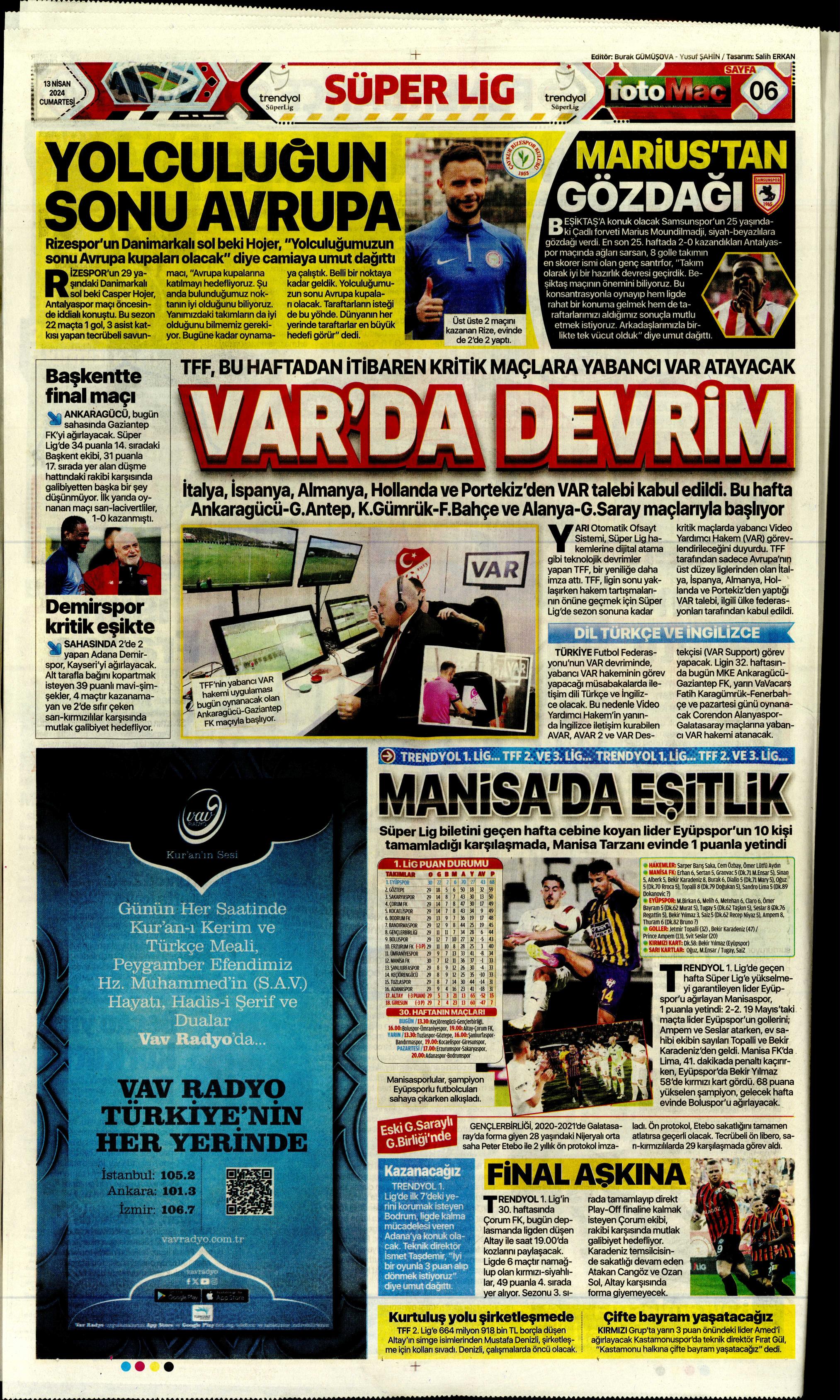 "Cimbom'un çehresi değişecek" | Sporun manşetleri (13 Nisan 2024)  - 14. Foto