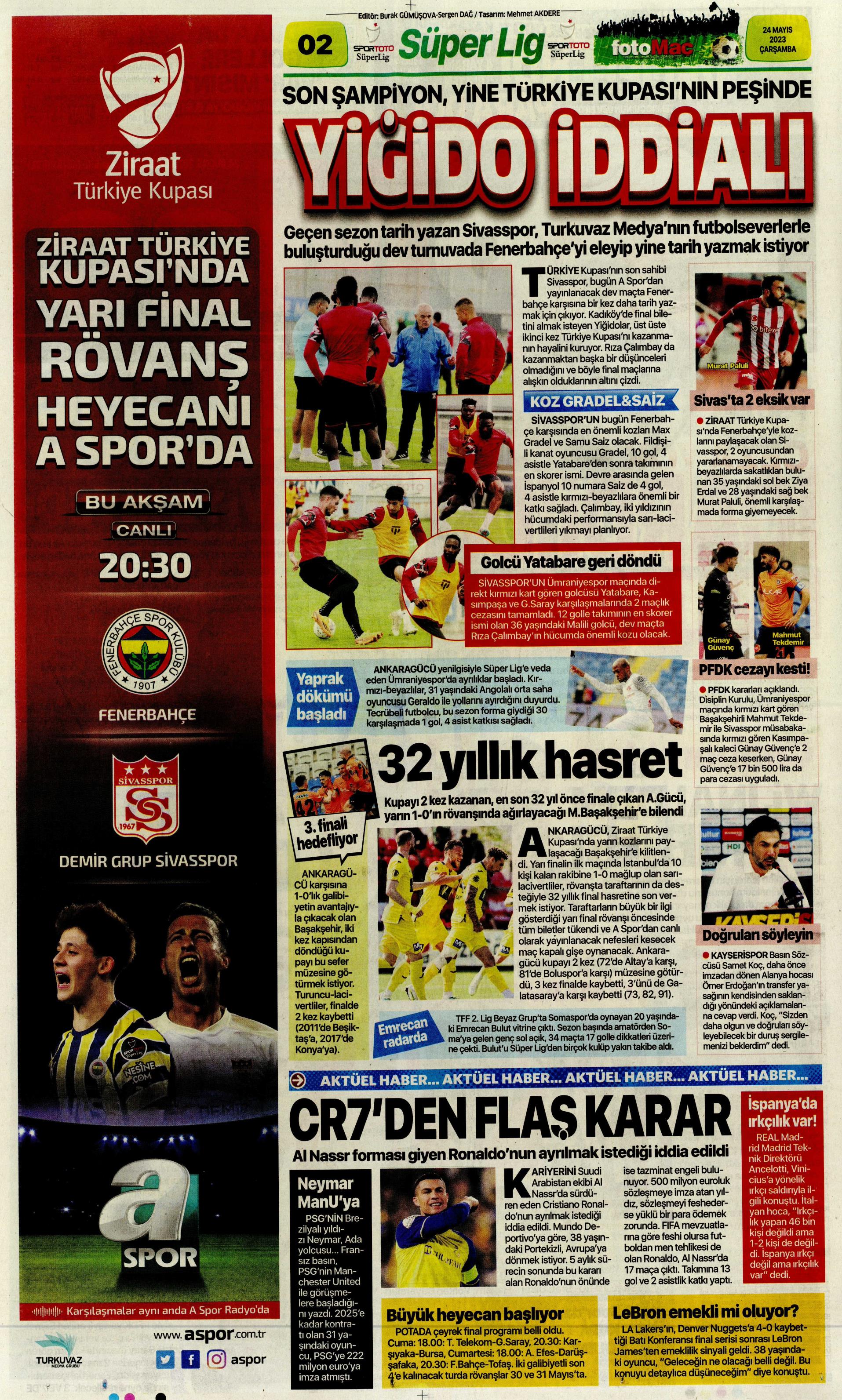 "Aslan'da taarruz başladı" | Sporun Manşetleri  - 6. Foto