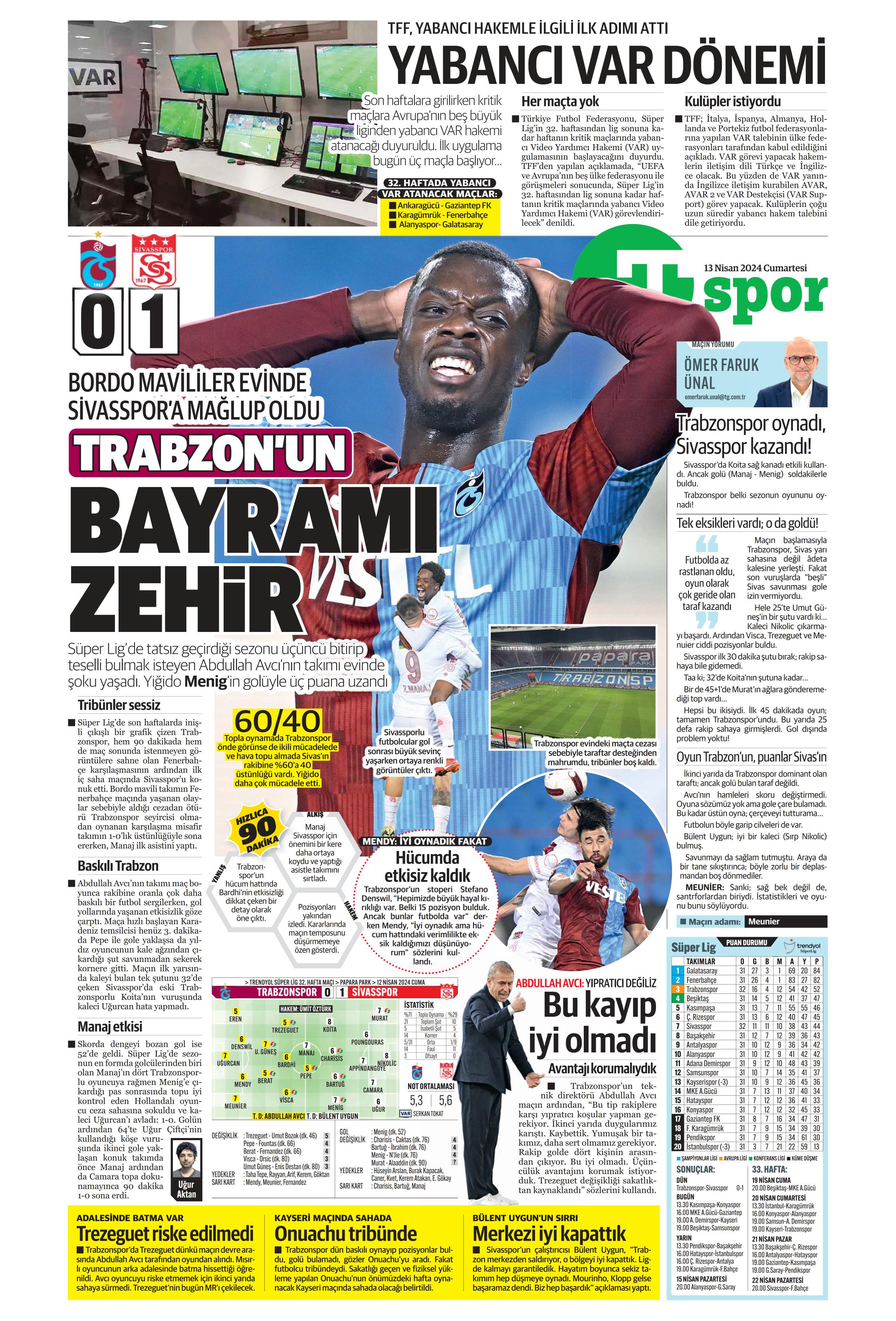 "Cimbom'un çehresi değişecek" | Sporun manşetleri (13 Nisan 2024)  - 34. Foto