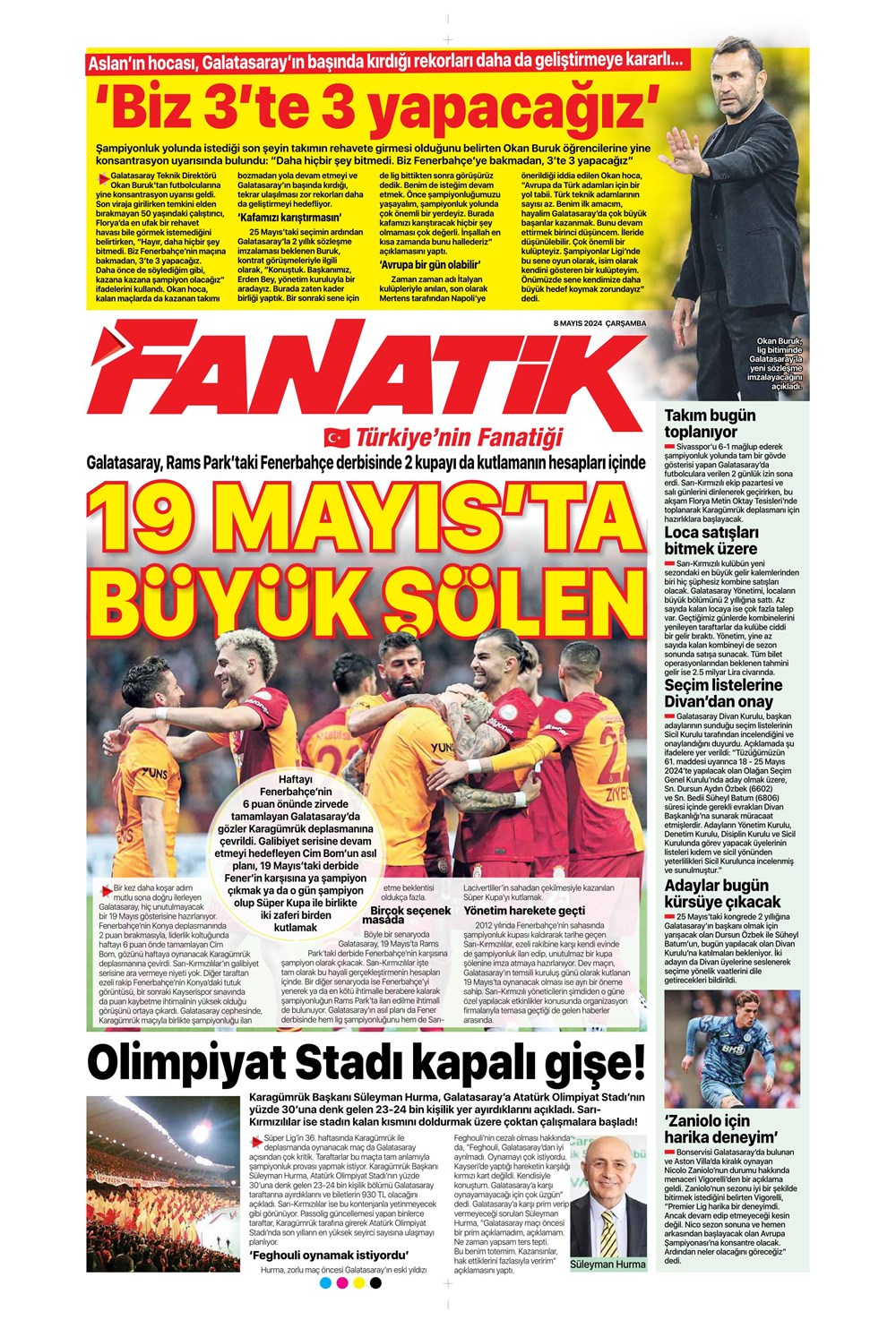 "Fenerbahçe'de deli sorular" | Sporun manşetleri (8 Mayıs 2024)  - 8. Foto