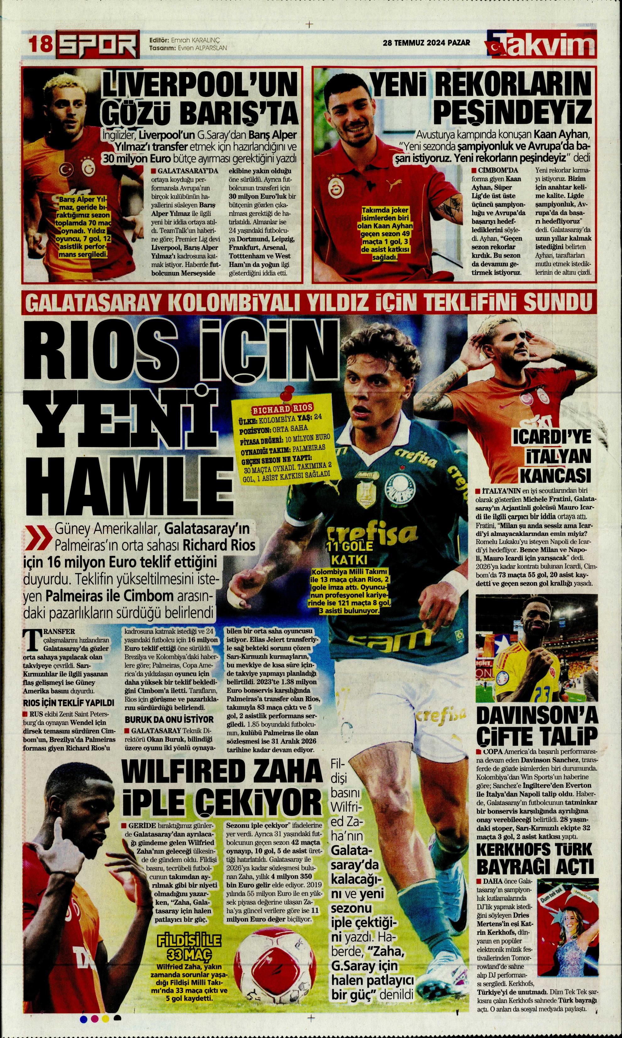 "Aslan'da rota Gravenberch" | Sporun Manşetleri (28 Temmuz 2024)  - 33. Foto