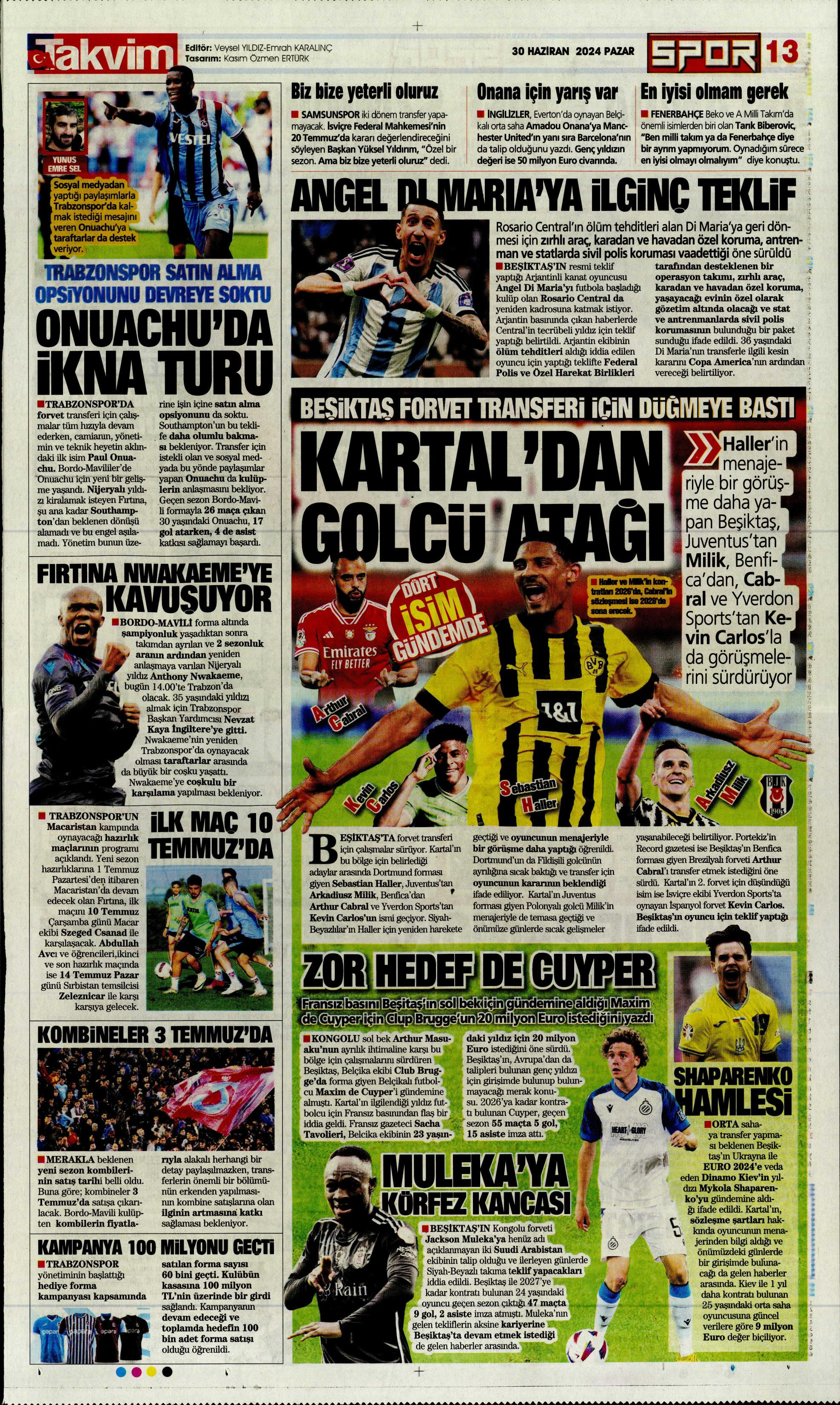 "Galatasaray'dan Goretzka seferi" | Sporun Manşetleri (30 Haziran 2024)  - 38. Foto