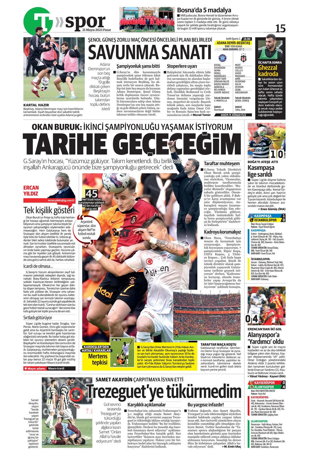 "Mauro Icardi ile 23. şampiyonluğa" Günün spor manşetleri (21 Mayıs 2023)  - 38. Foto